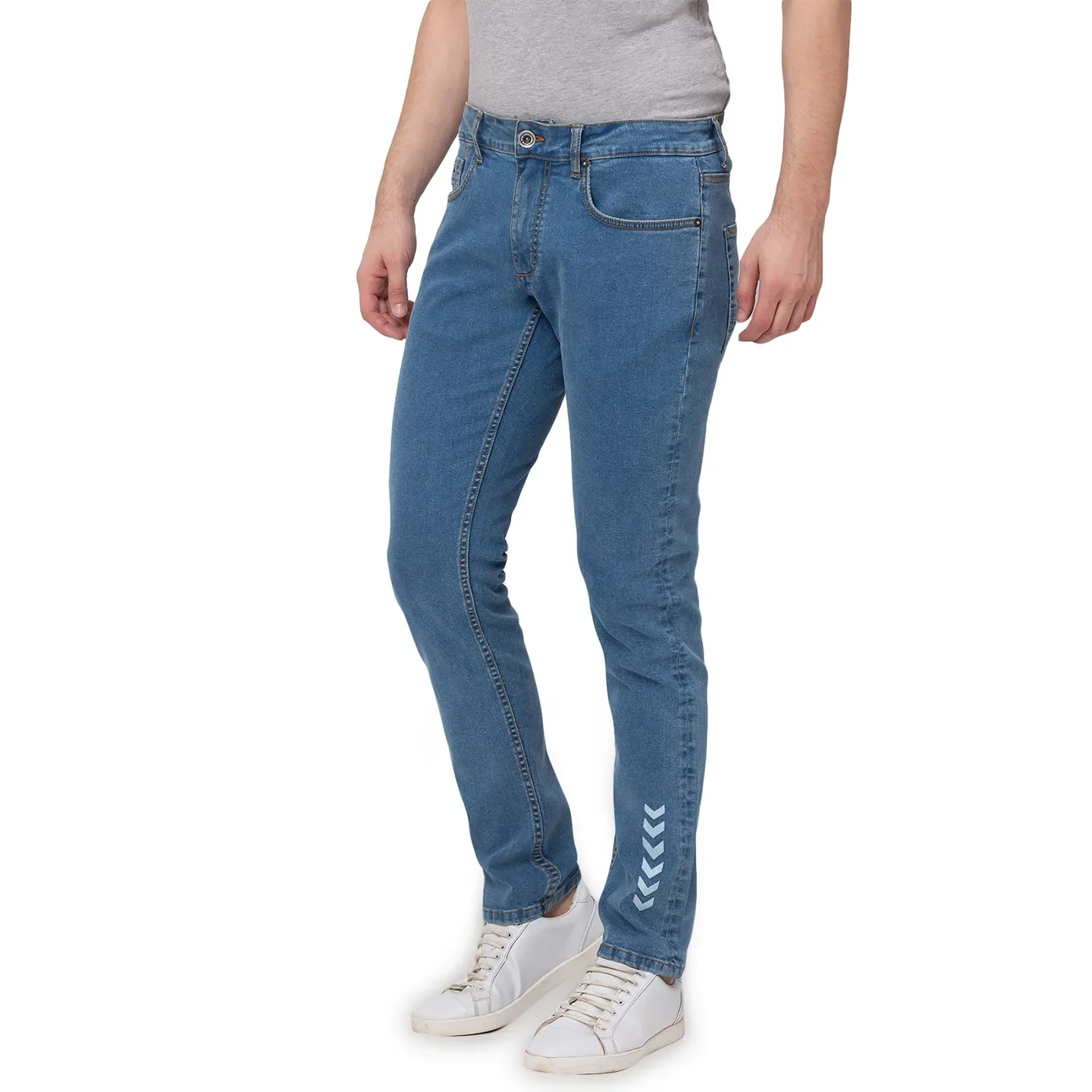 Blue Skinny Straight Fit Men's Denims by Being Human Clothing - Image 2