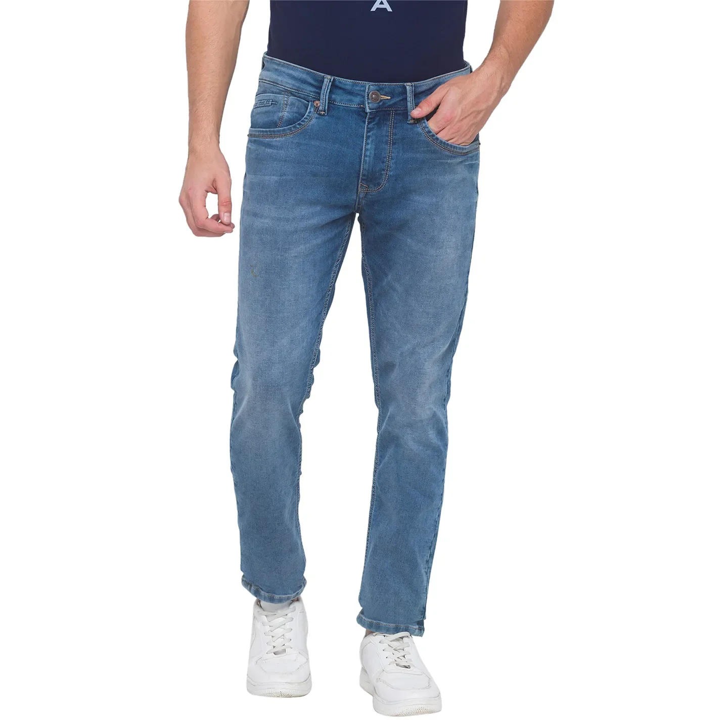 Blue Skinny Straight Fit Men's Denims by Being Human Clothing - Image 4