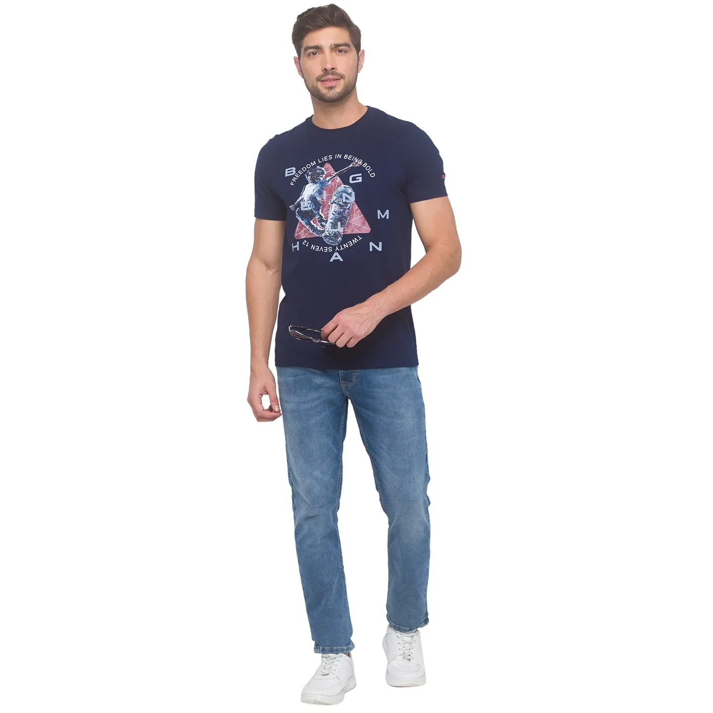 Blue Skinny Straight Fit Men's Denims by Being Human Clothing - Image 5