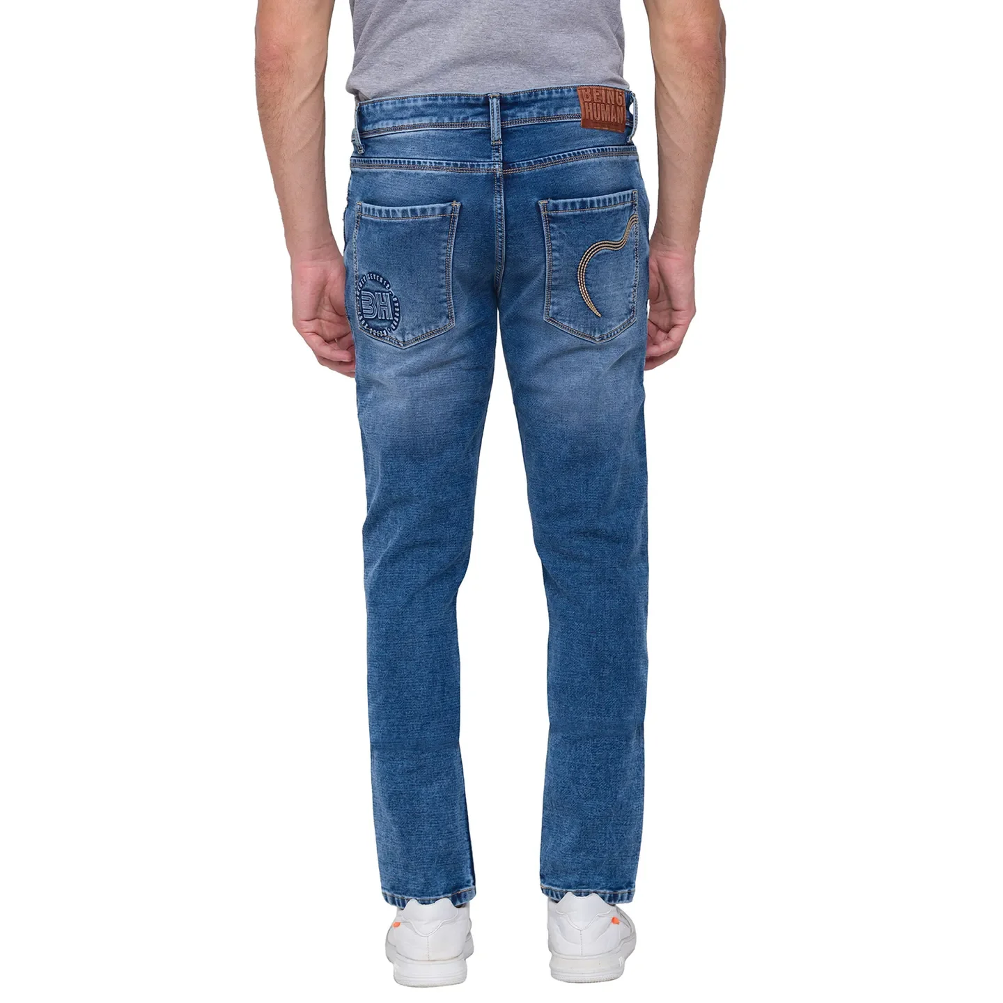 Blue Skinny Straight Fit Men's Denims by Being Human Clothing - Image 2