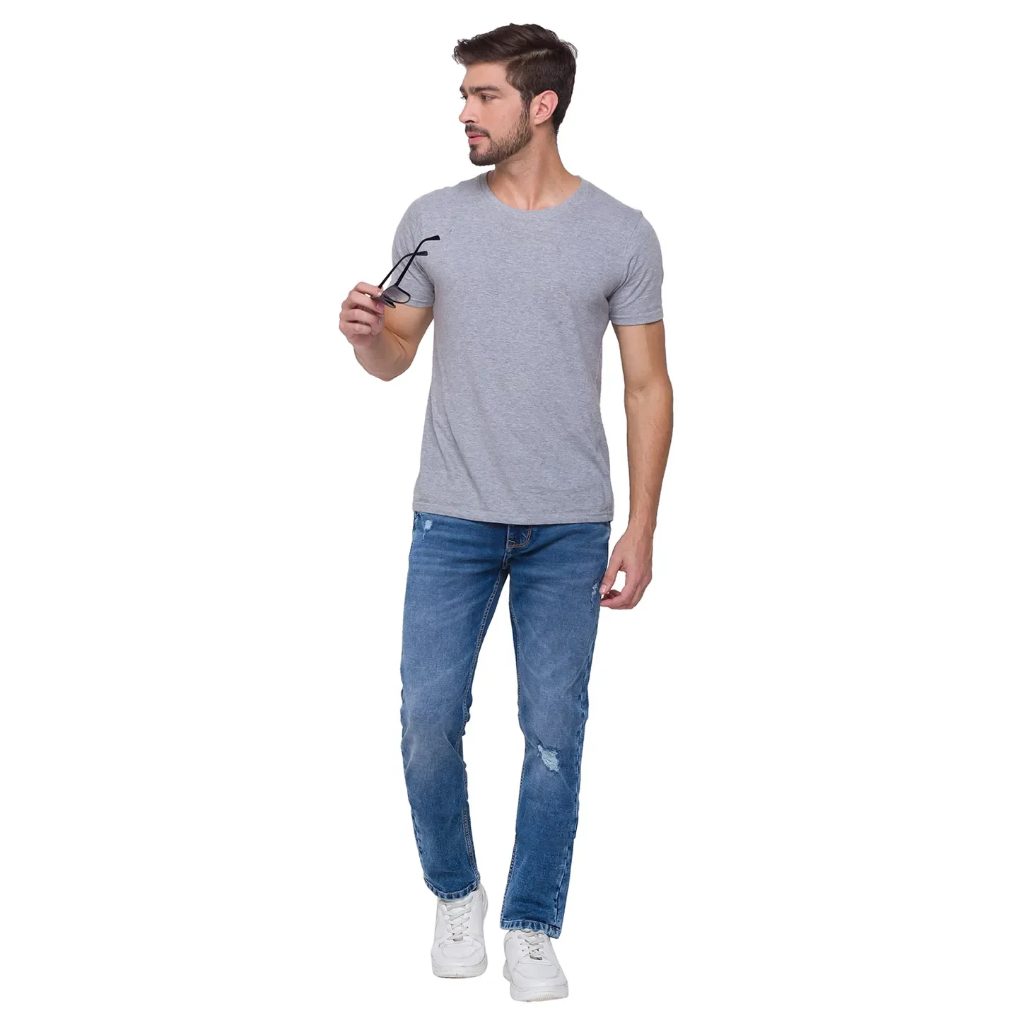 Blue Skinny Straight Fit Men's Denims by Being Human Clothing - Image 4
