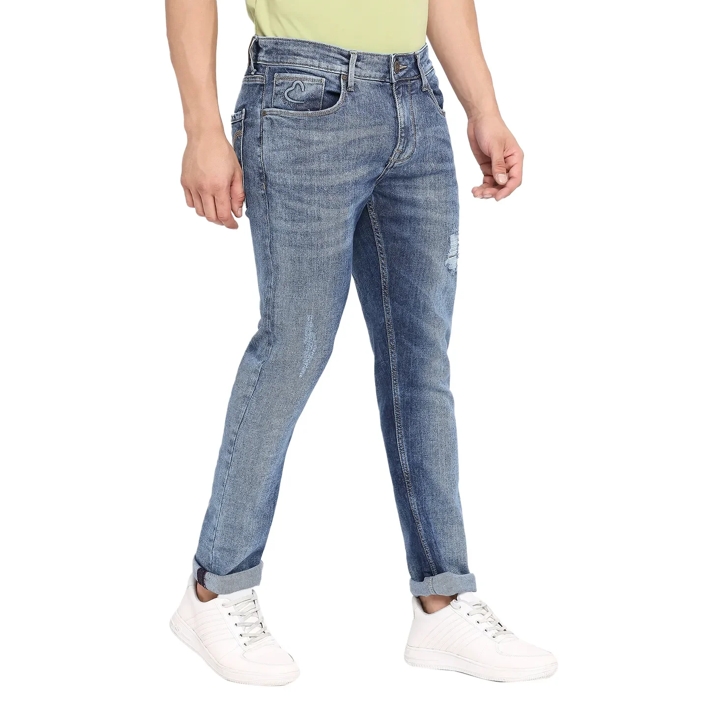 Blue Skinny Straight Fit Men's Denims by Being Human Clothing - Image 3