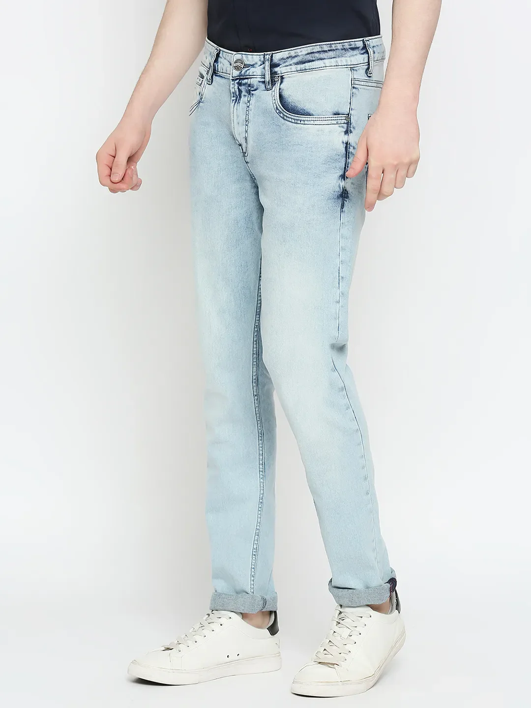 Blue Skinny Straight Fit Men's Denims by Being Human Clothing - Image 2