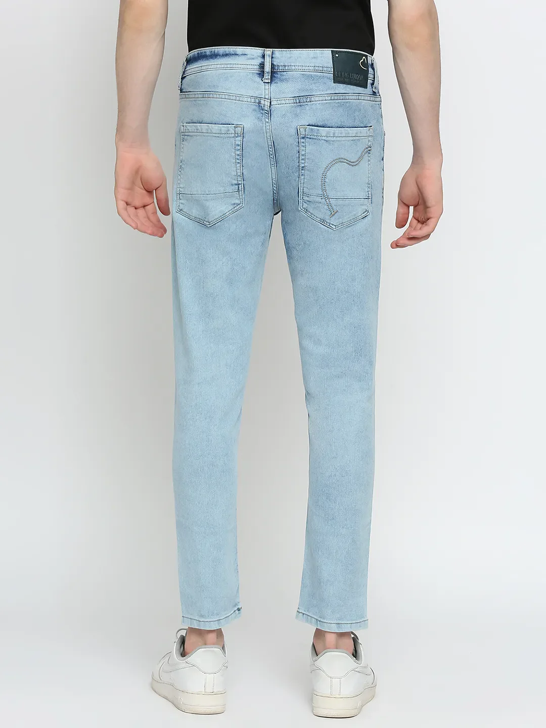 Blue Skinny Straight Fit Men's Denims by Being Human Clothing - Image 4