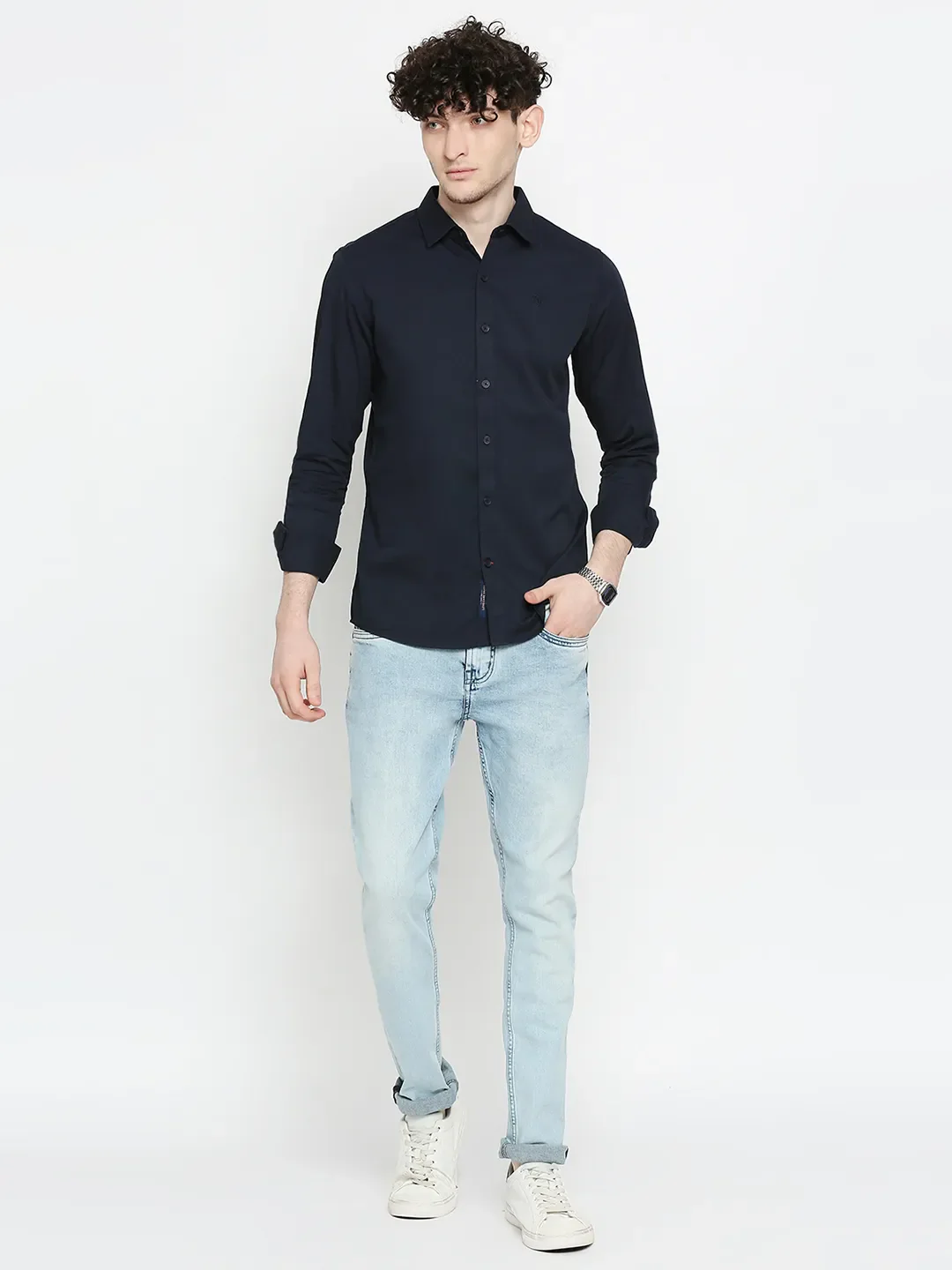 Blue Skinny Straight Fit Men's Denims by Being Human Clothing - Image 6