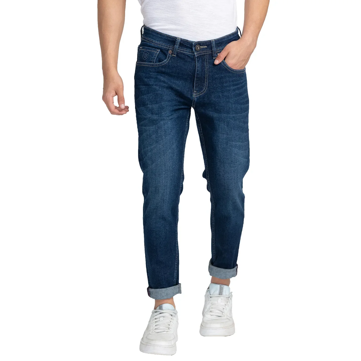 Blue Skinny Straight Fit Men's Denims by Being Human Clothing