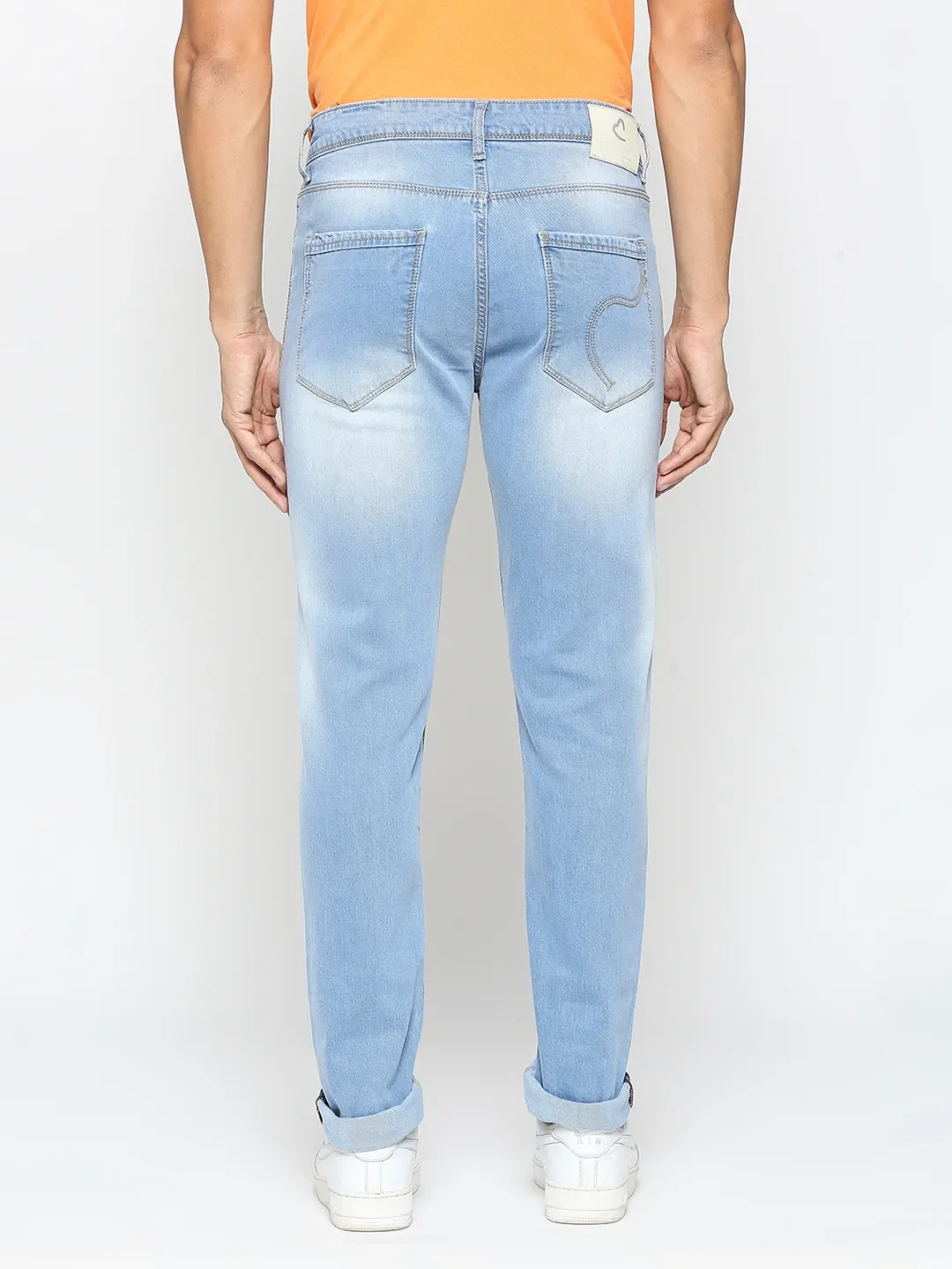 Light Blue Skinny Fit Denims For Men By Being Human Clothing - Image 4