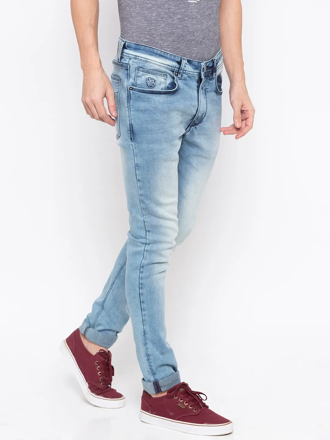 Blue Skinny Straight Fit Men's Denims by Being Human Clothing - Image 5