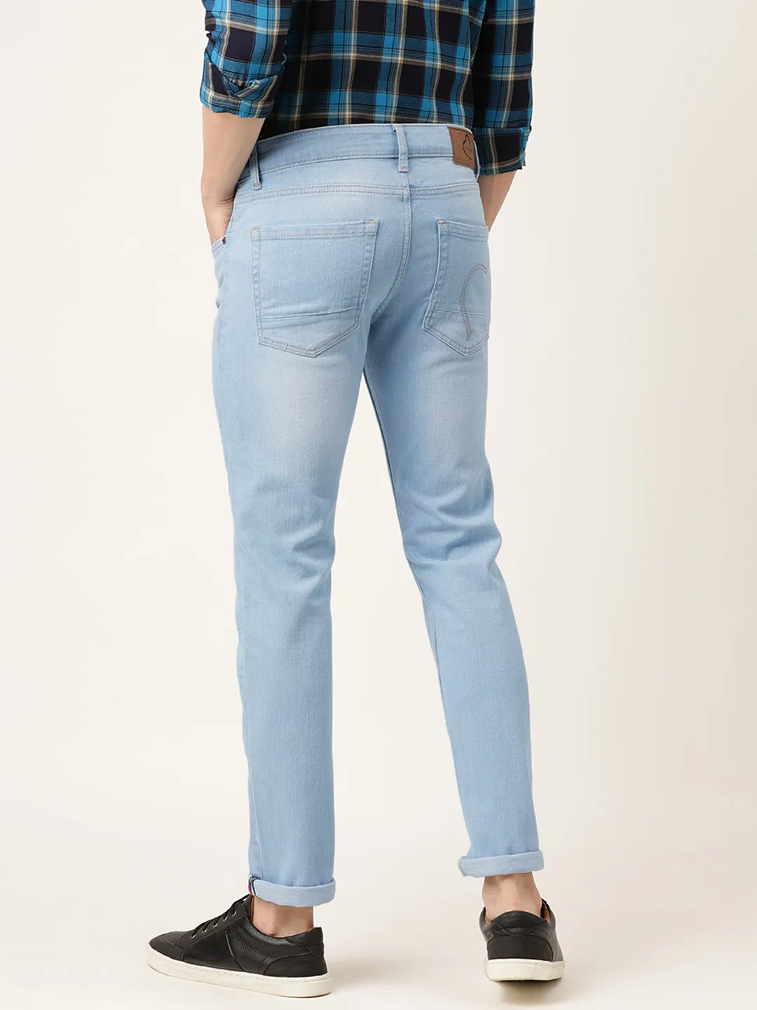 Blue Skinny Straight Fit Men's Denims by Being Human Clothing - Image 3