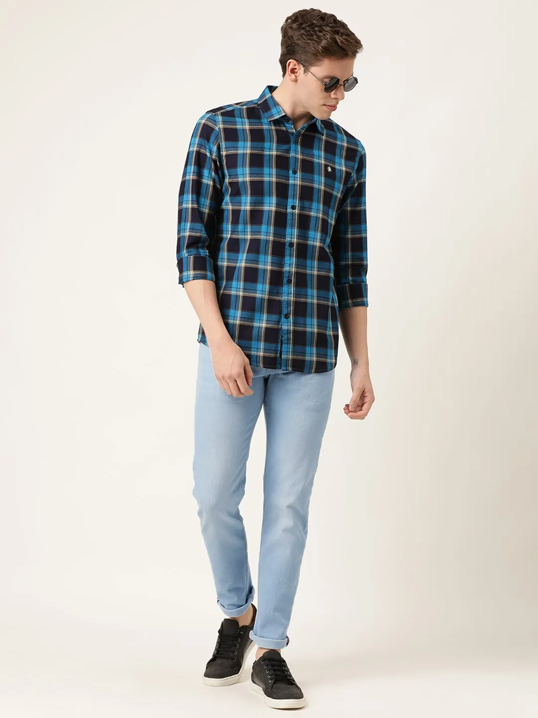 Blue Skinny Straight Fit Men's Denims by Being Human Clothing - Image 5