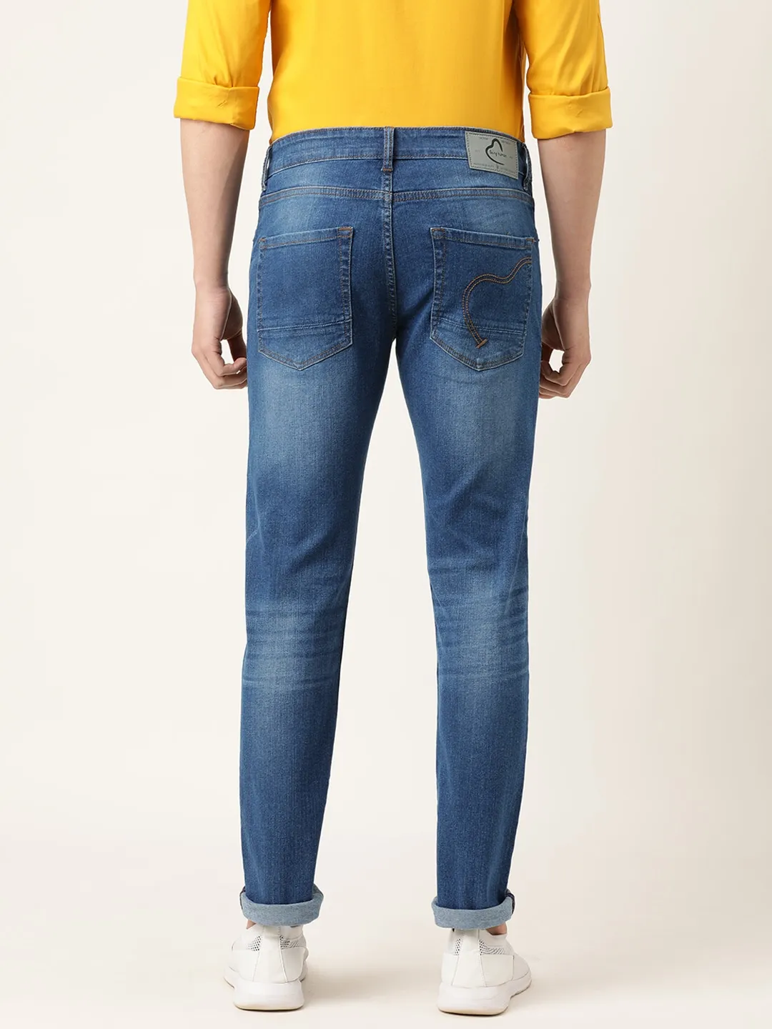 Blue Skinny Straight Fit Men's Denims by Being Human Clothing - Image 3