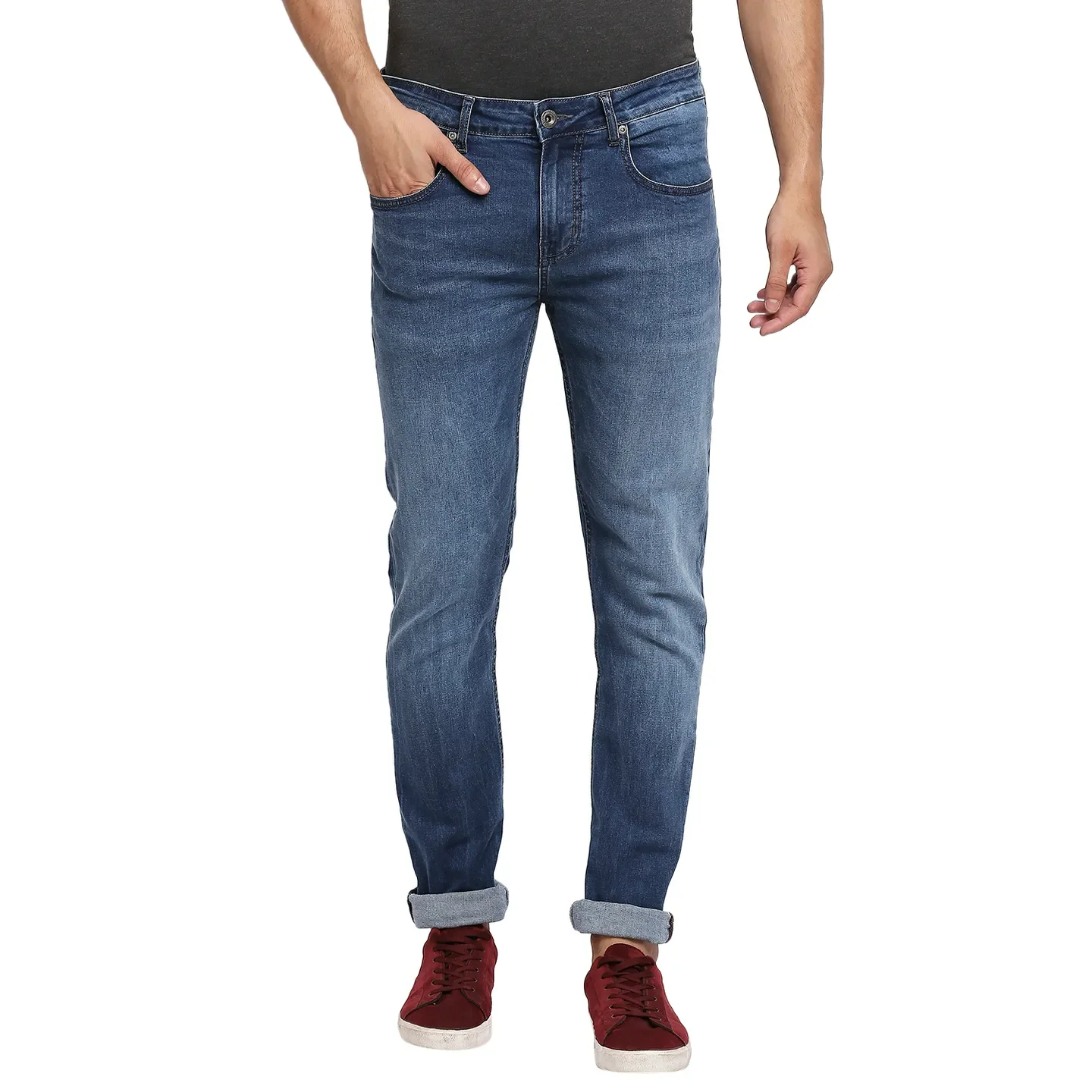 Blue Skinny Straight Fit Men's Denims by Being Human Clothing