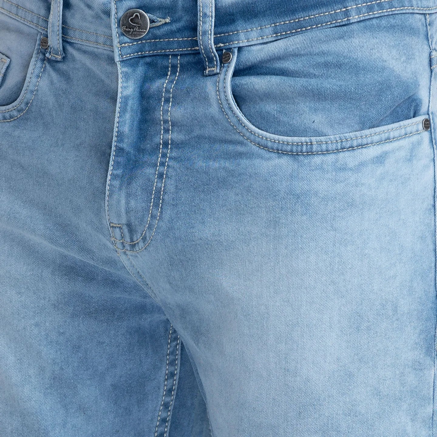 Blue Skinny Straight Fit Men's Denims by Being Human Clothing - Image 5