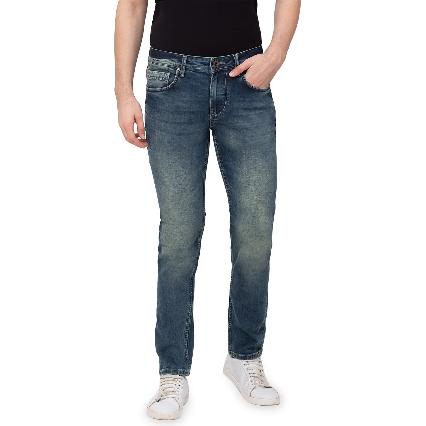 Blue Skinny Straight Fit Men's Denims by Being Human Clothing