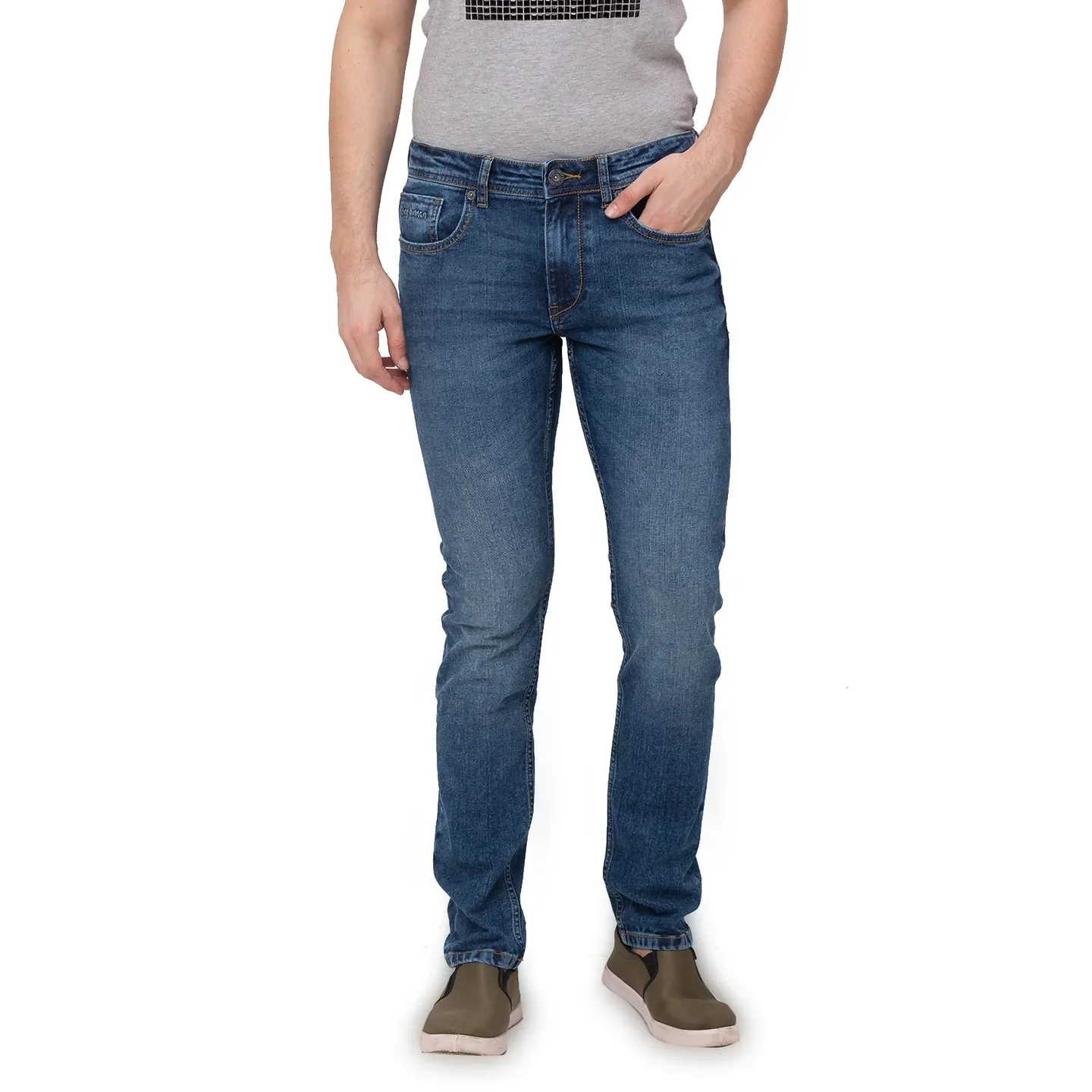 Blue Skinny Straight Fit Men's Denims by Being Human Clothing