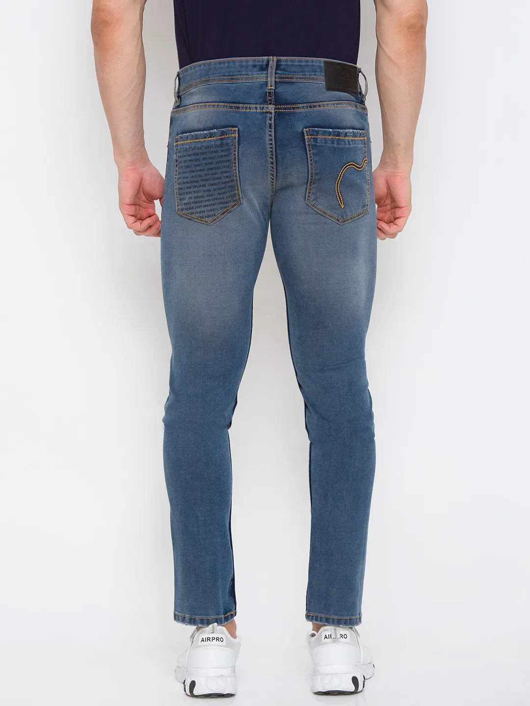 Blue Skinny Straight Fit Men's Denims by Being Human Clothing - Image 3