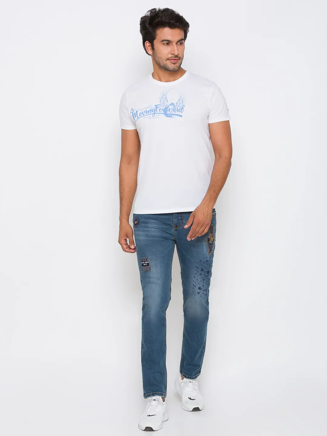 Blue Skinny Straight Fit Men's Denims by Being Human Clothing - Image 6
