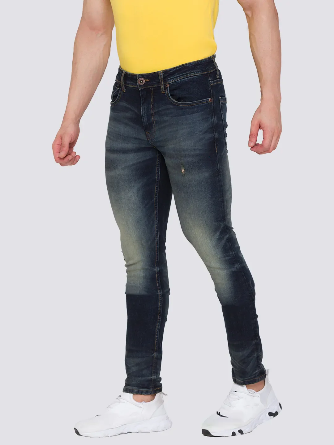 Blue Skinny Straight Fit Men's Denims by Being Human Clothing - Image 2