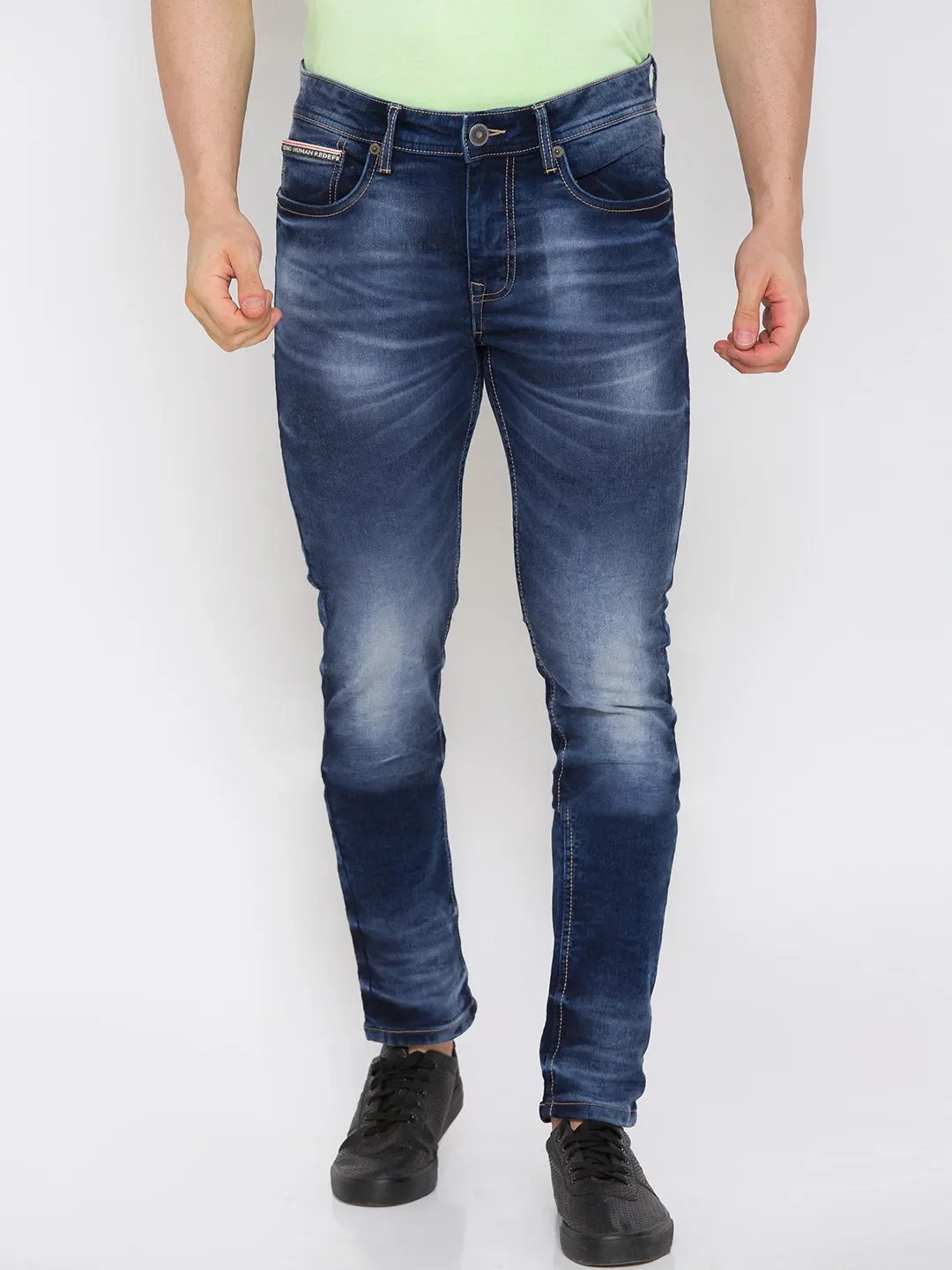 Blue Skinny Straight Fit Men's Denims by Being Human Clothing