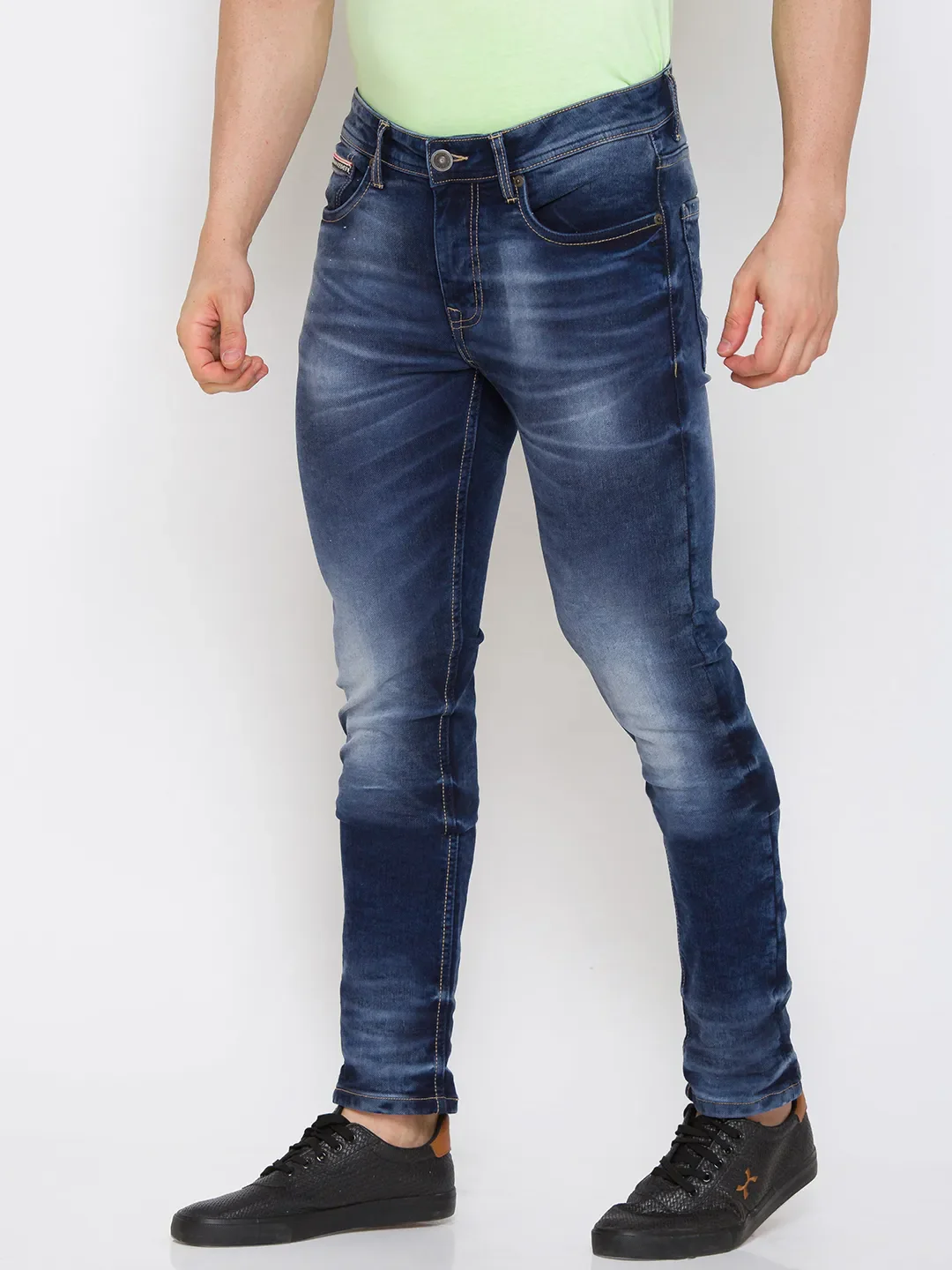 Blue Skinny Straight Fit Men's Denims by Being Human Clothing - Image 2