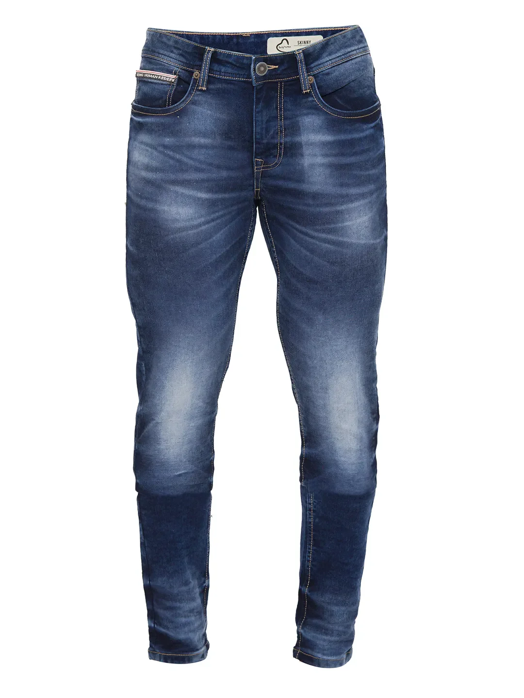 Blue Skinny Straight Fit Men's Denims by Being Human Clothing - Image 6
