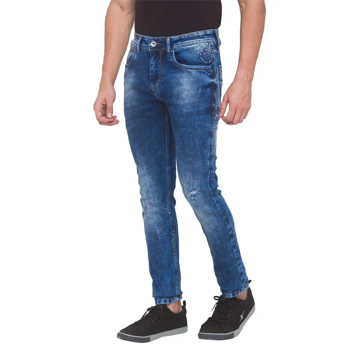 Blue Skinny Straight Fit Men's Denims by Being Human Clothing - Image 2