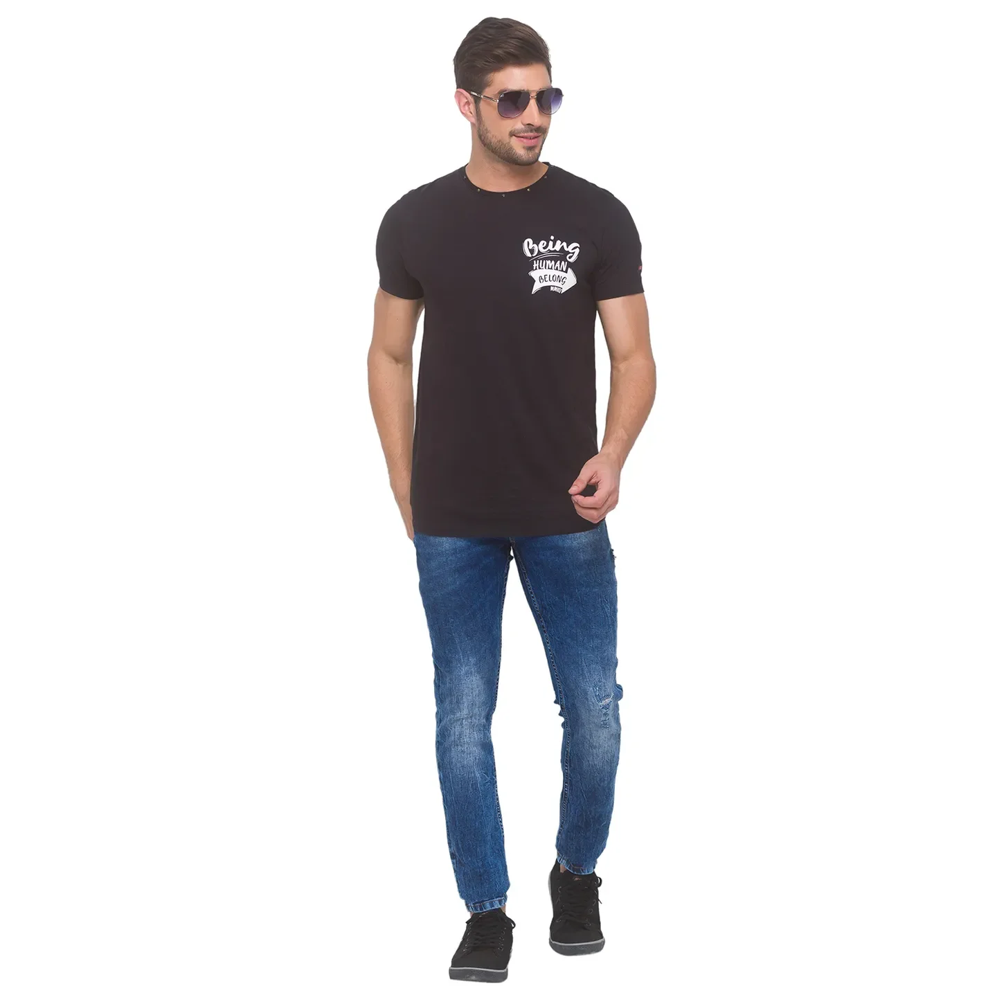 Blue Skinny Straight Fit Men's Denims by Being Human Clothing - Image 5