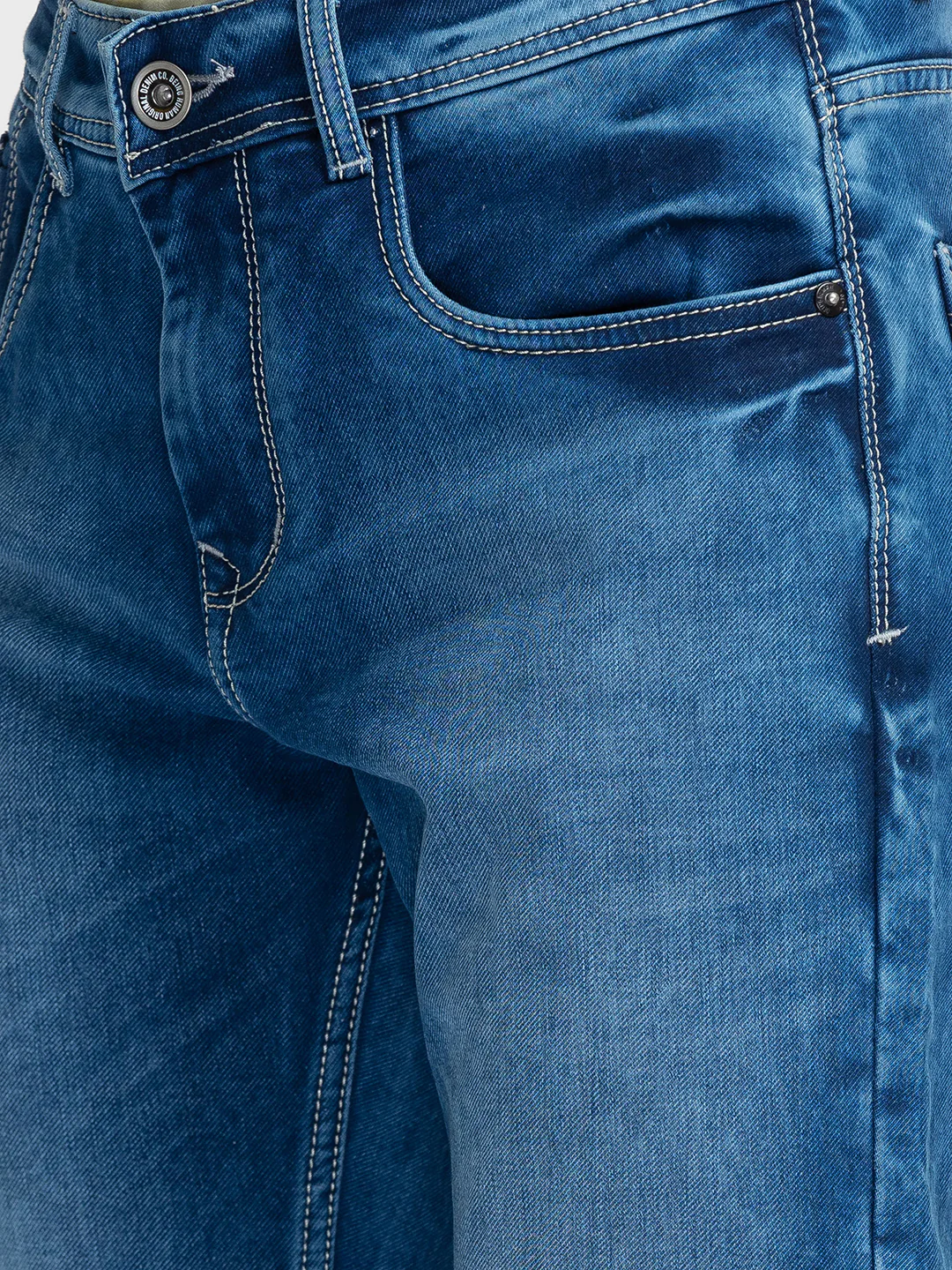 Blue Skinny Fit Denims For Men By Being Human Clothing - Image 5
