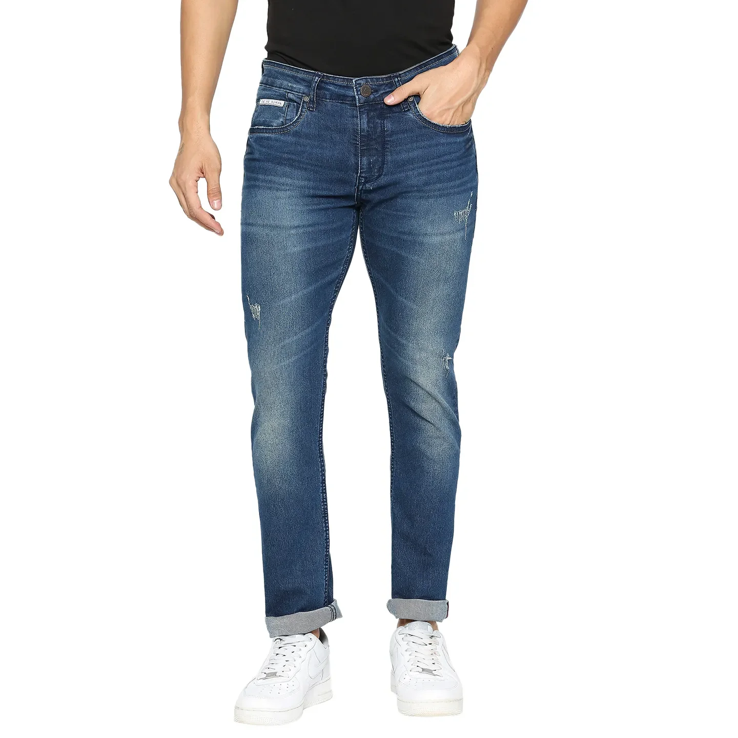 Blue Skinny Fit Denims For Men By Being Human Clothing