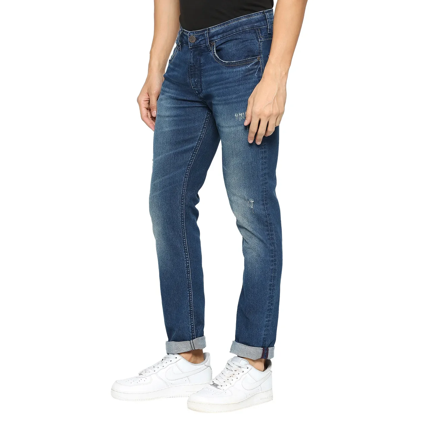 Blue Skinny Fit Denims For Men By Being Human Clothing - Image 2