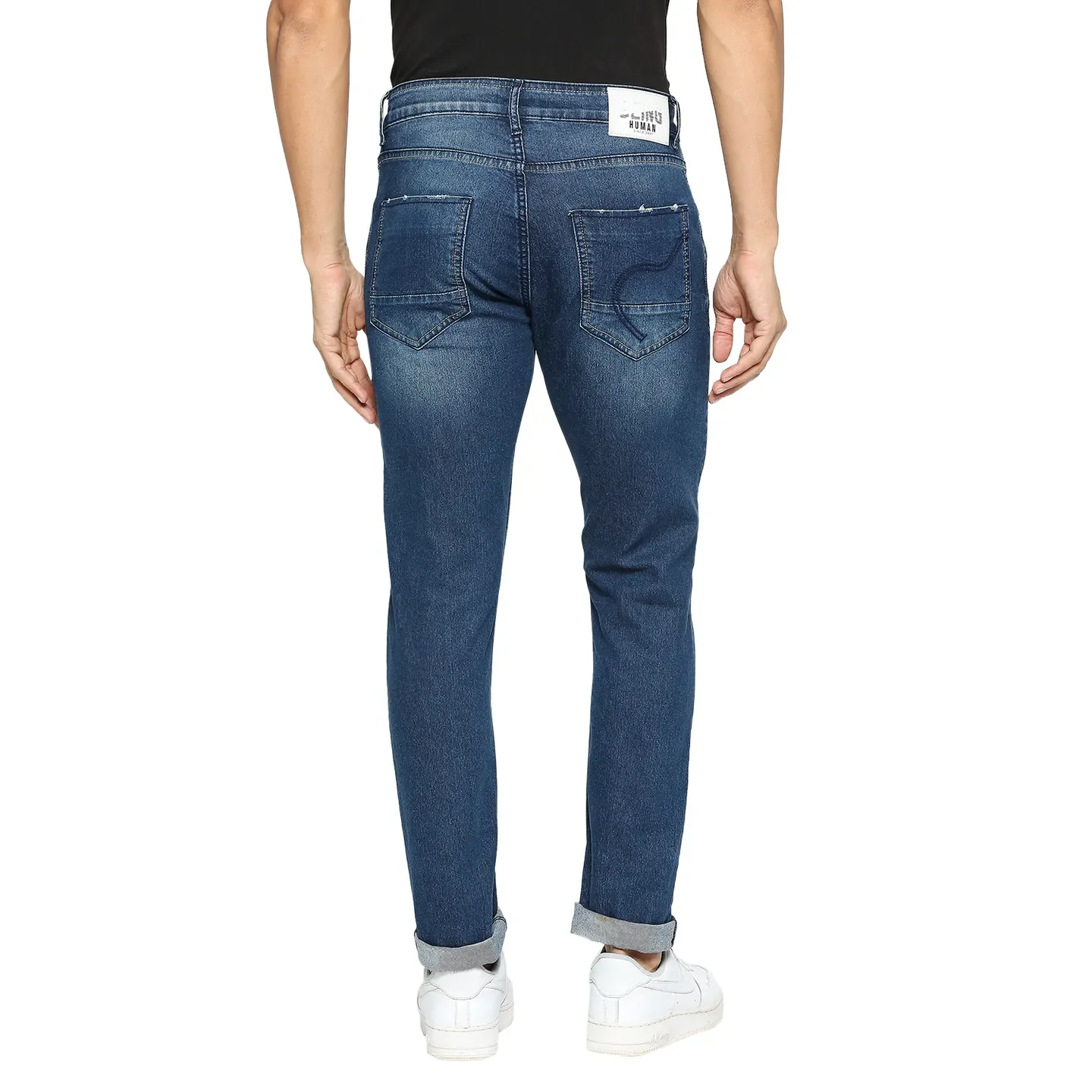 Blue Skinny Fit Denims For Men By Being Human Clothing - Image 4