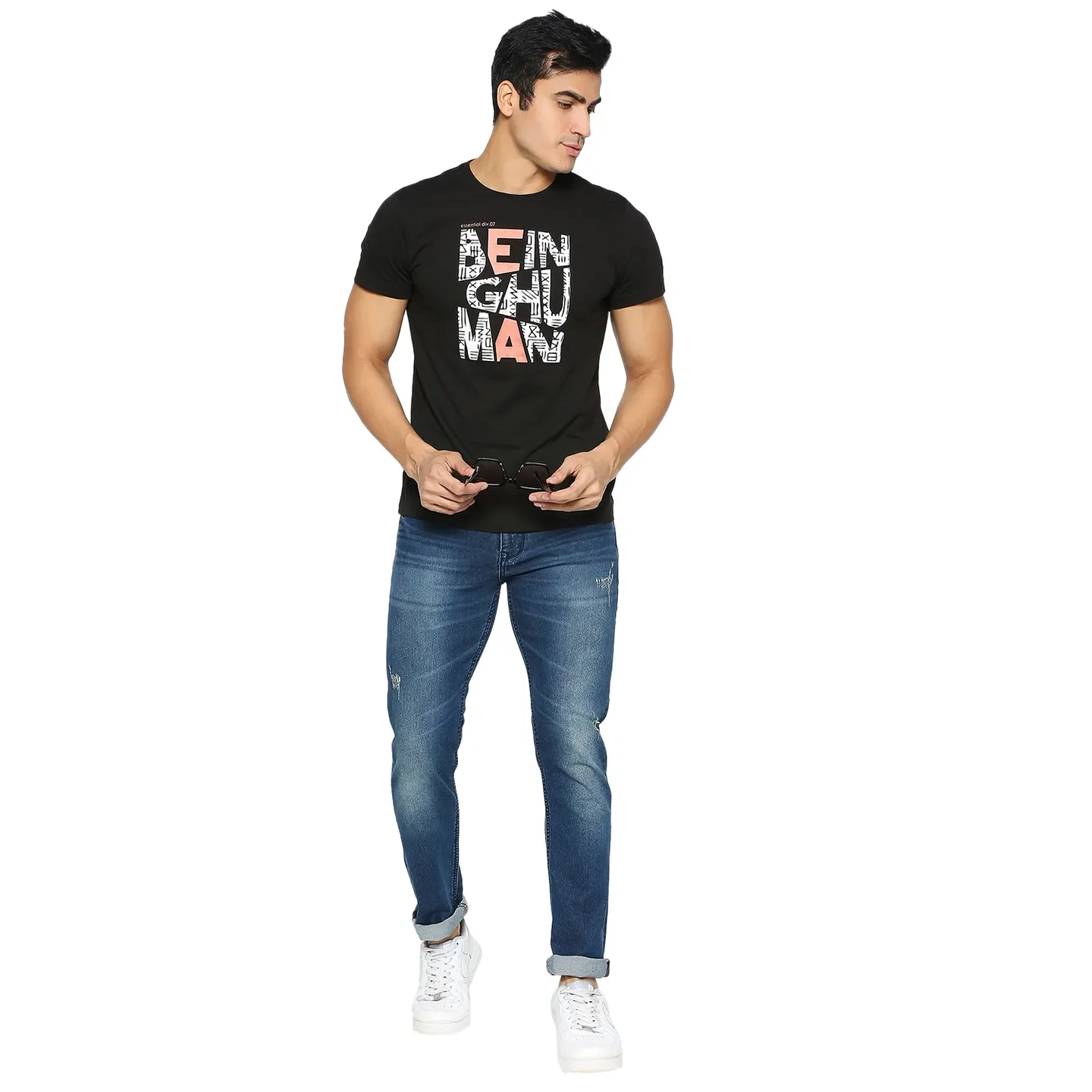 Blue Skinny Fit Denims For Men By Being Human Clothing - Image 6