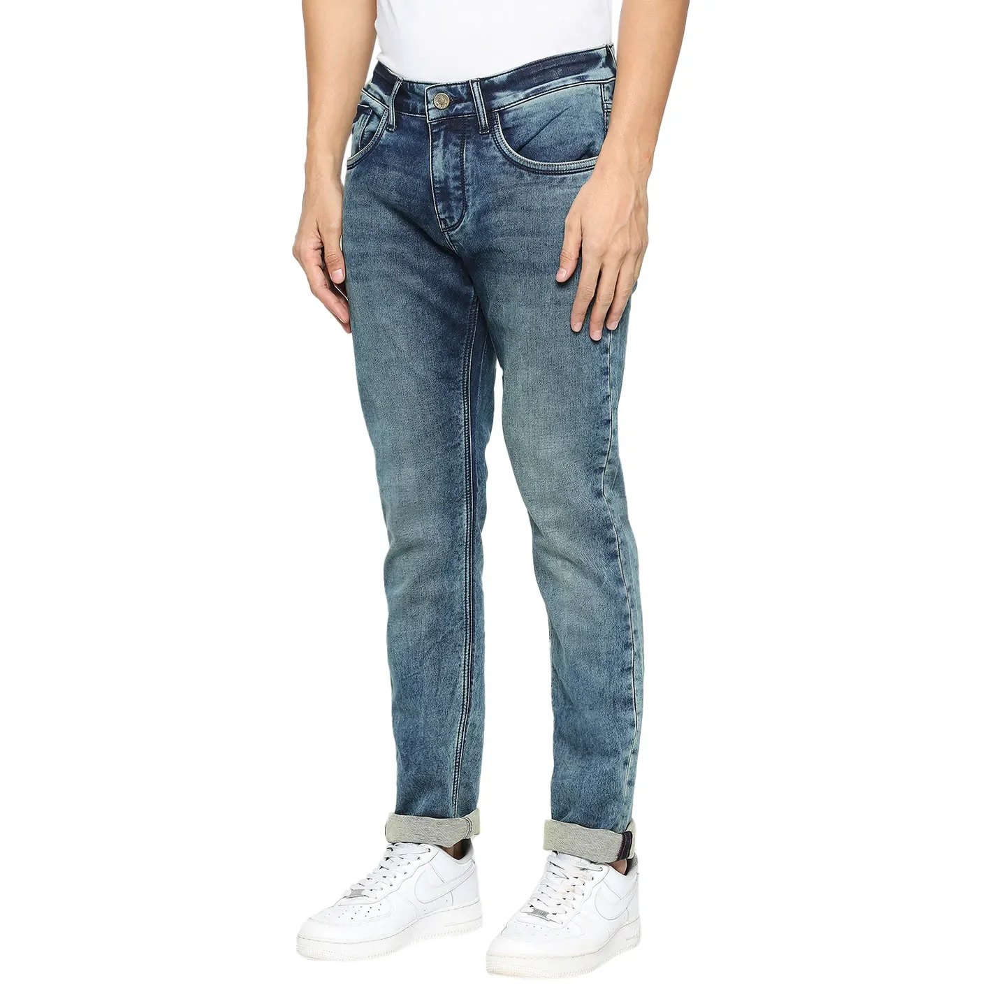 Blue Skinny Straight Fit Men's Denims by Being Human Clothing - Image 2