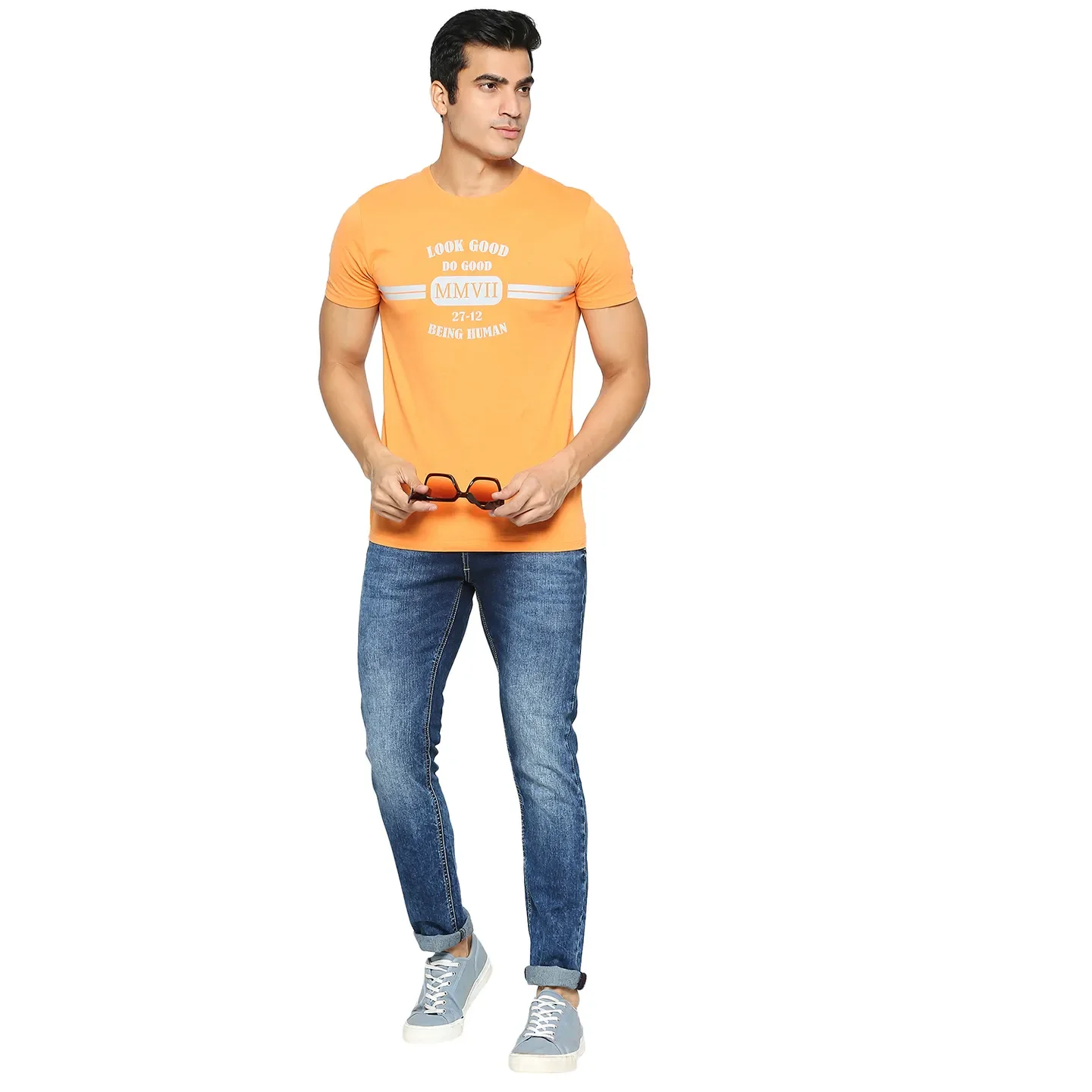 Blue Skinny Fit Denims For Men By Being Human Clothing - Image 6