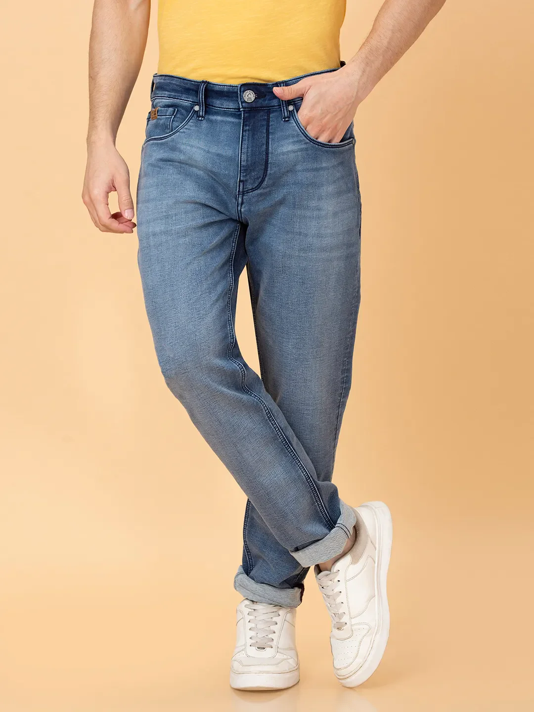 Blue Skinny Fit Denims For Men By Being Human Clothing
