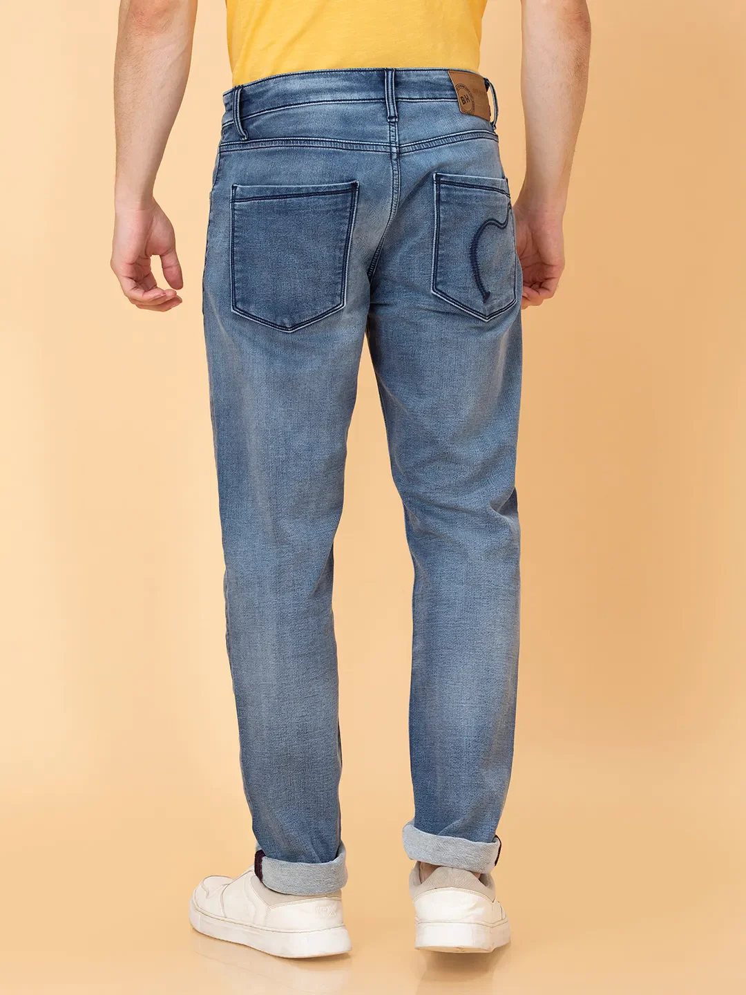 Blue Skinny Fit Denims For Men By Being Human Clothing - Image 3