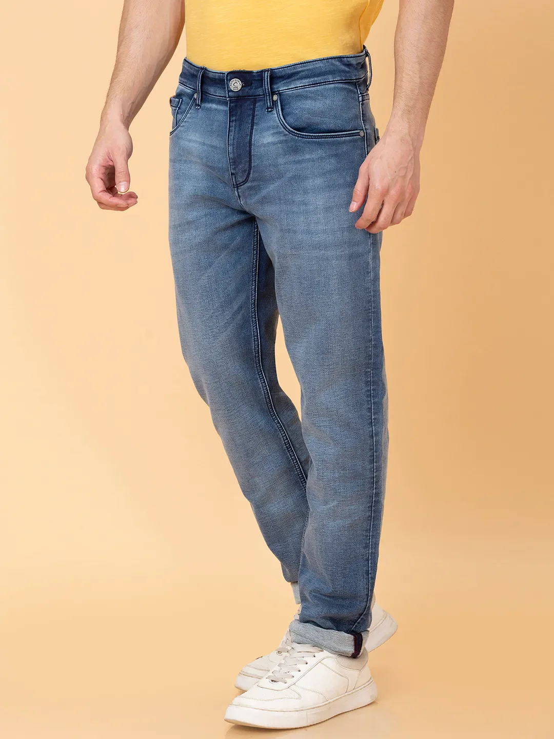 Blue Skinny Fit Denims For Men By Being Human Clothing - Image 4