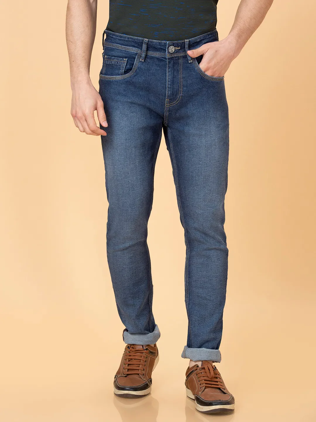 Blue Skinny Fit Men's Denims by Being Human Clothing