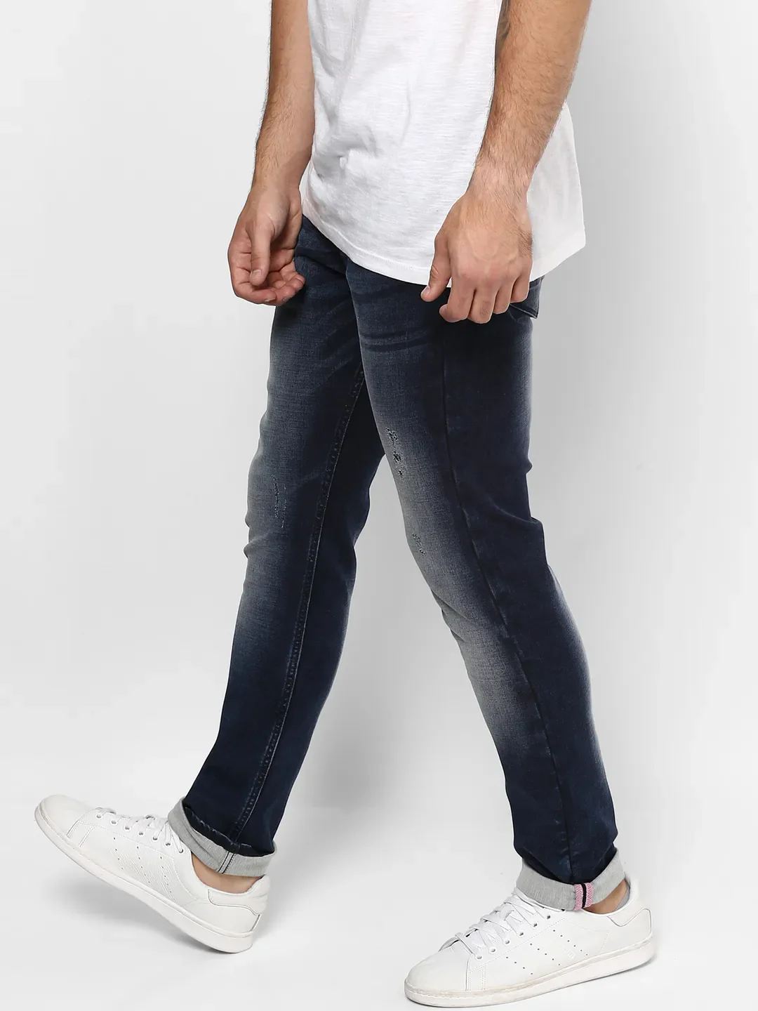 Blue Skinny Straight Fit Men's Denims by Being Human Clothing - Image 3