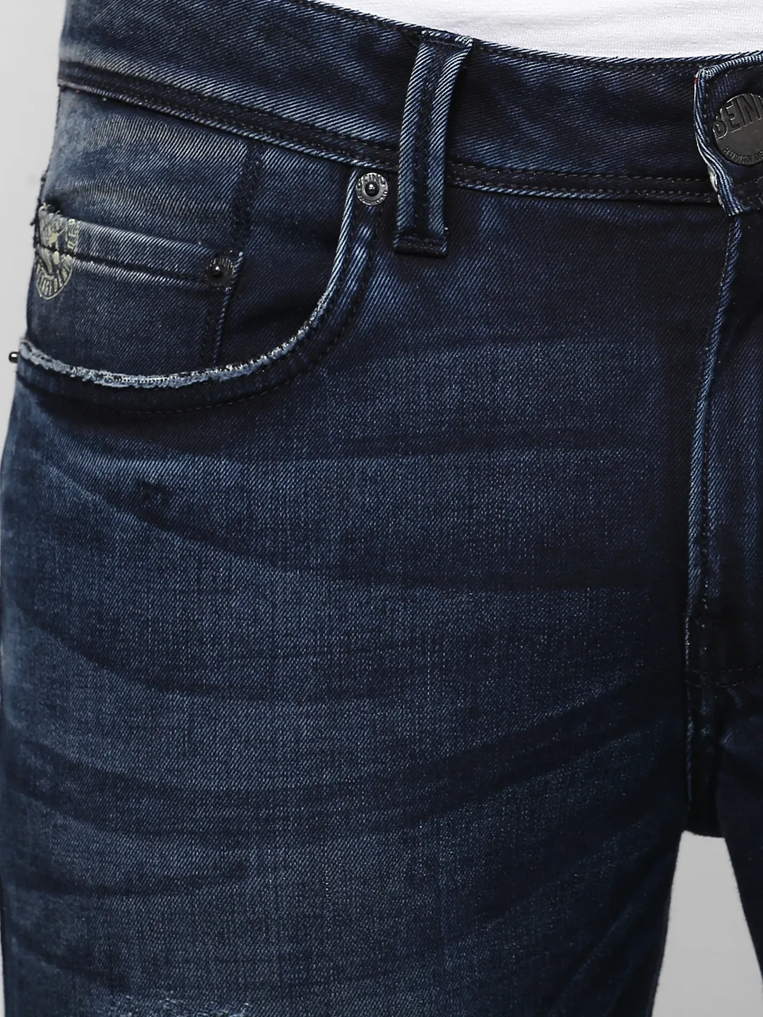 Blue Skinny Straight Fit Men's Denims by Being Human Clothing - Image 5