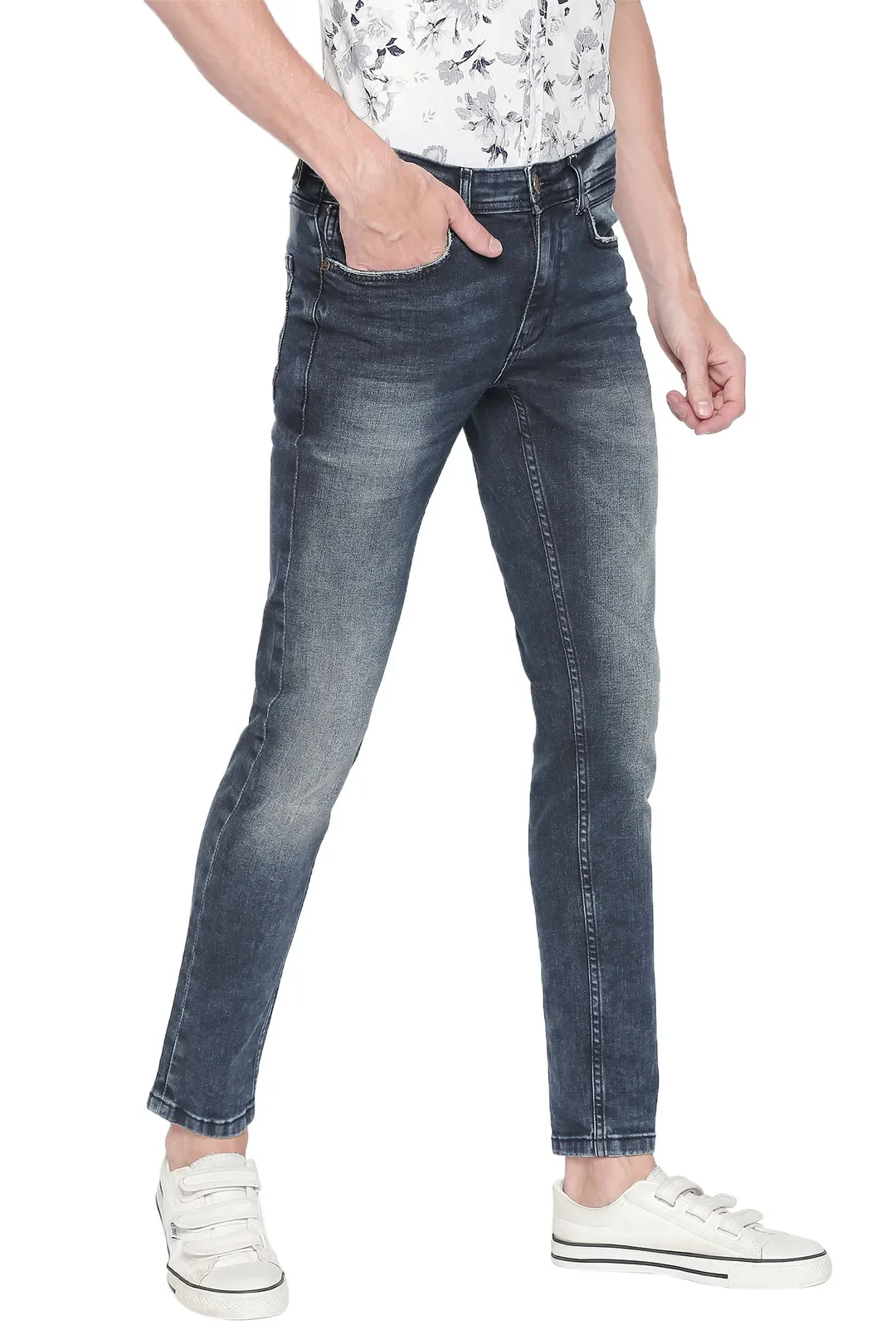 Blue Skinny Straight Fit Men's Denims by Being Human Clothing - Image 2