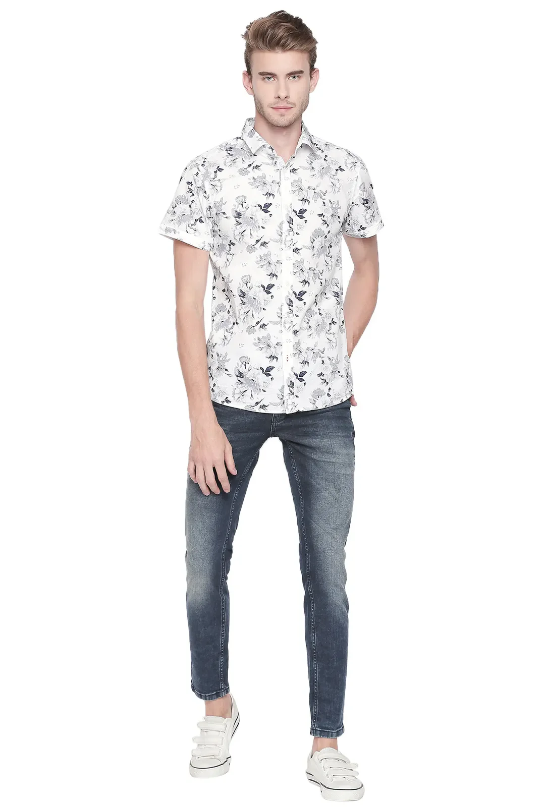 Blue Skinny Straight Fit Men's Denims by Being Human Clothing - Image 5