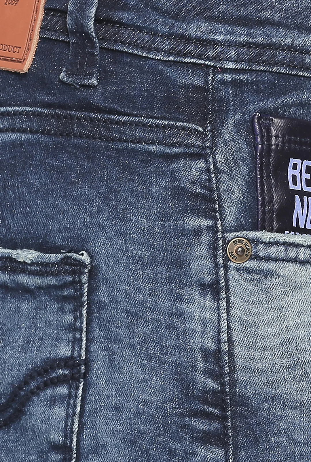 Blue Skinny Straight Fit Men's Denims by Being Human Clothing - Image 6