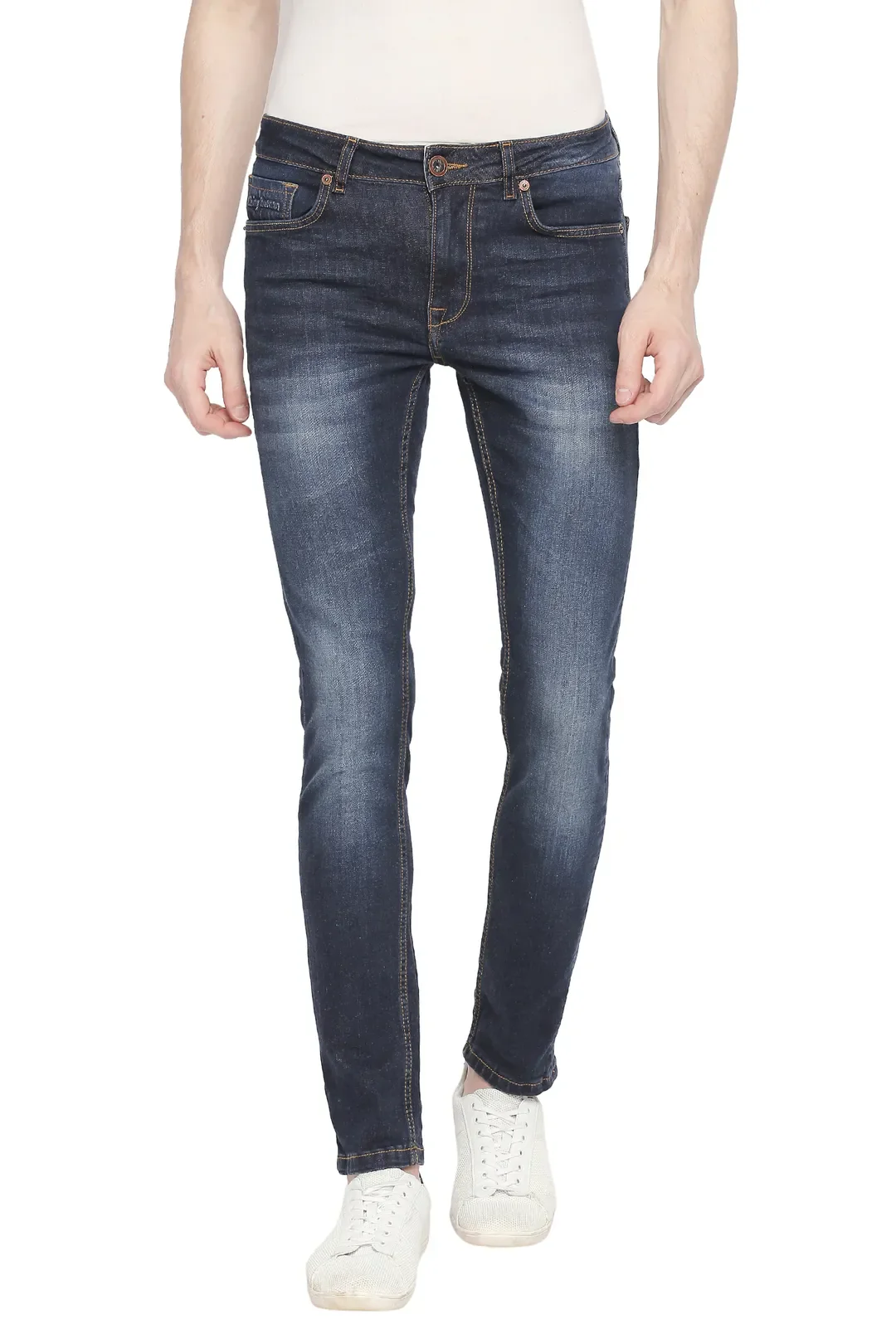Blue Skinny Straight Fit Men's Denims by Being Human Clothing