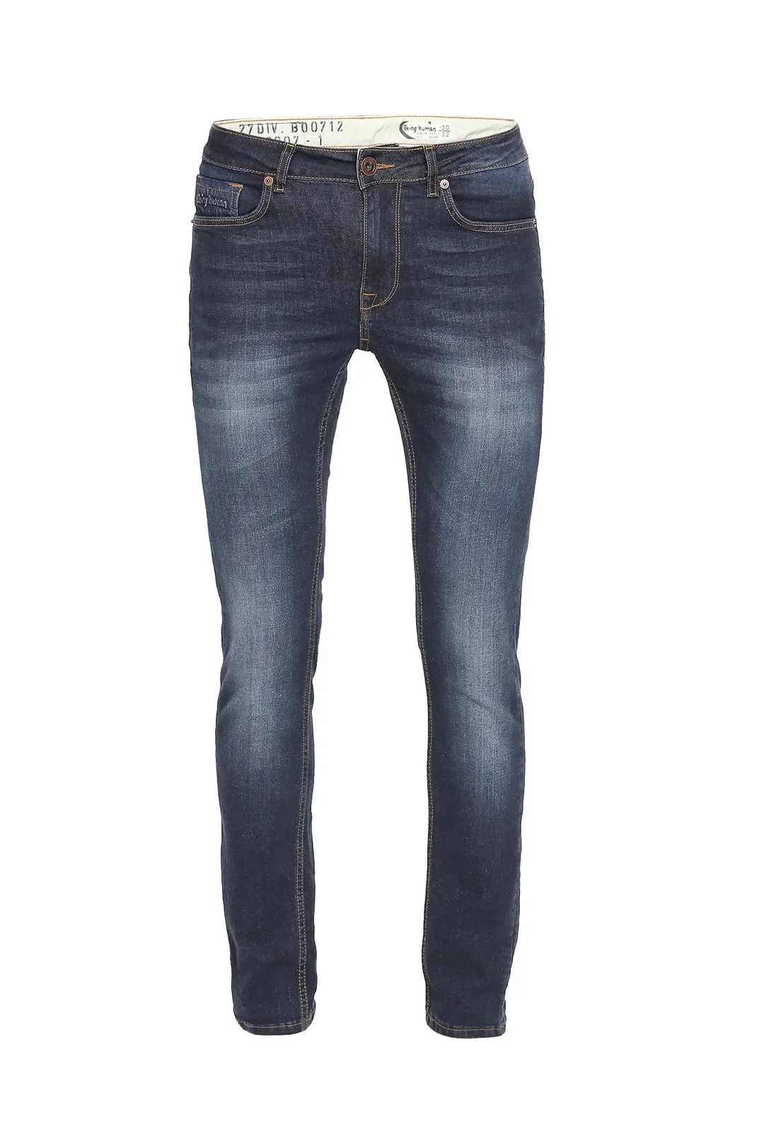 Blue Skinny Straight Fit Men's Denims by Being Human Clothing - Image 7