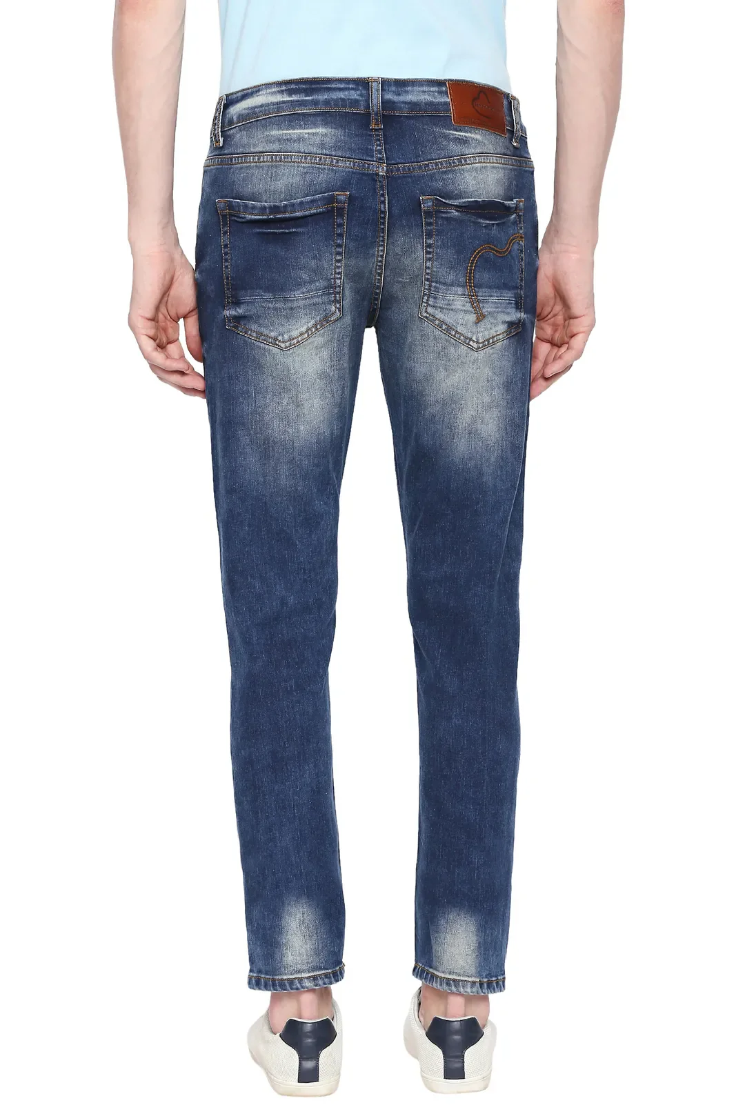 Blue Skinny Straight Fit Men's Denims by Being Human Clothing - Image 4
