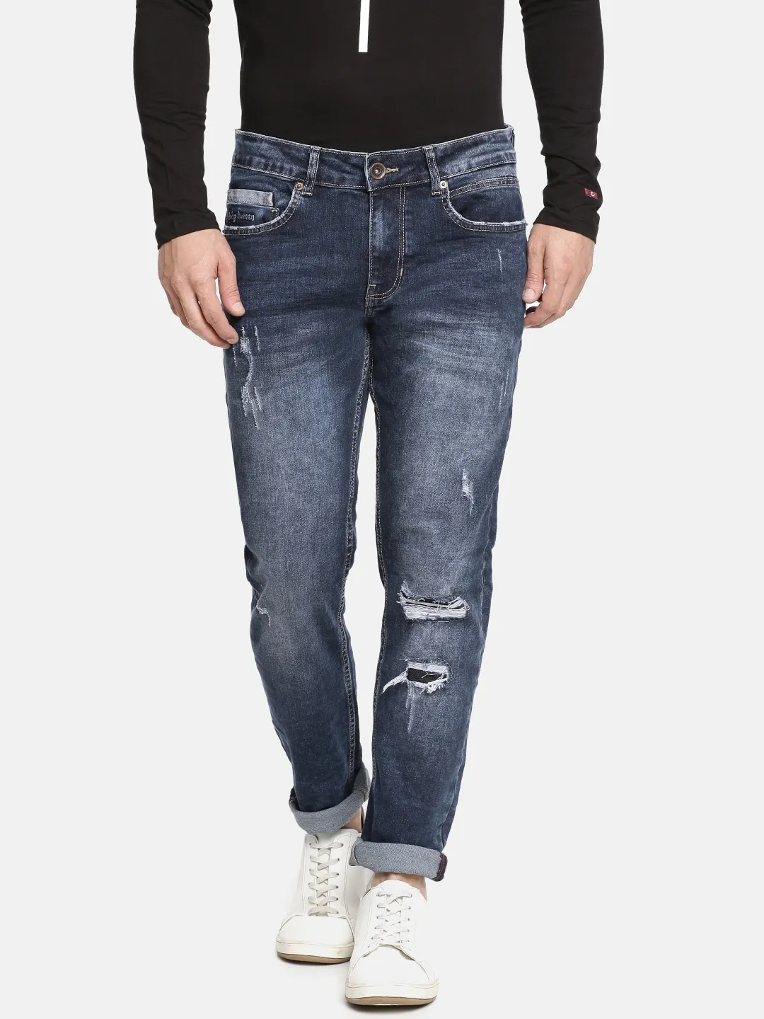 Blue Skinny Straight Fit Men's Denims by Being Human Clothing