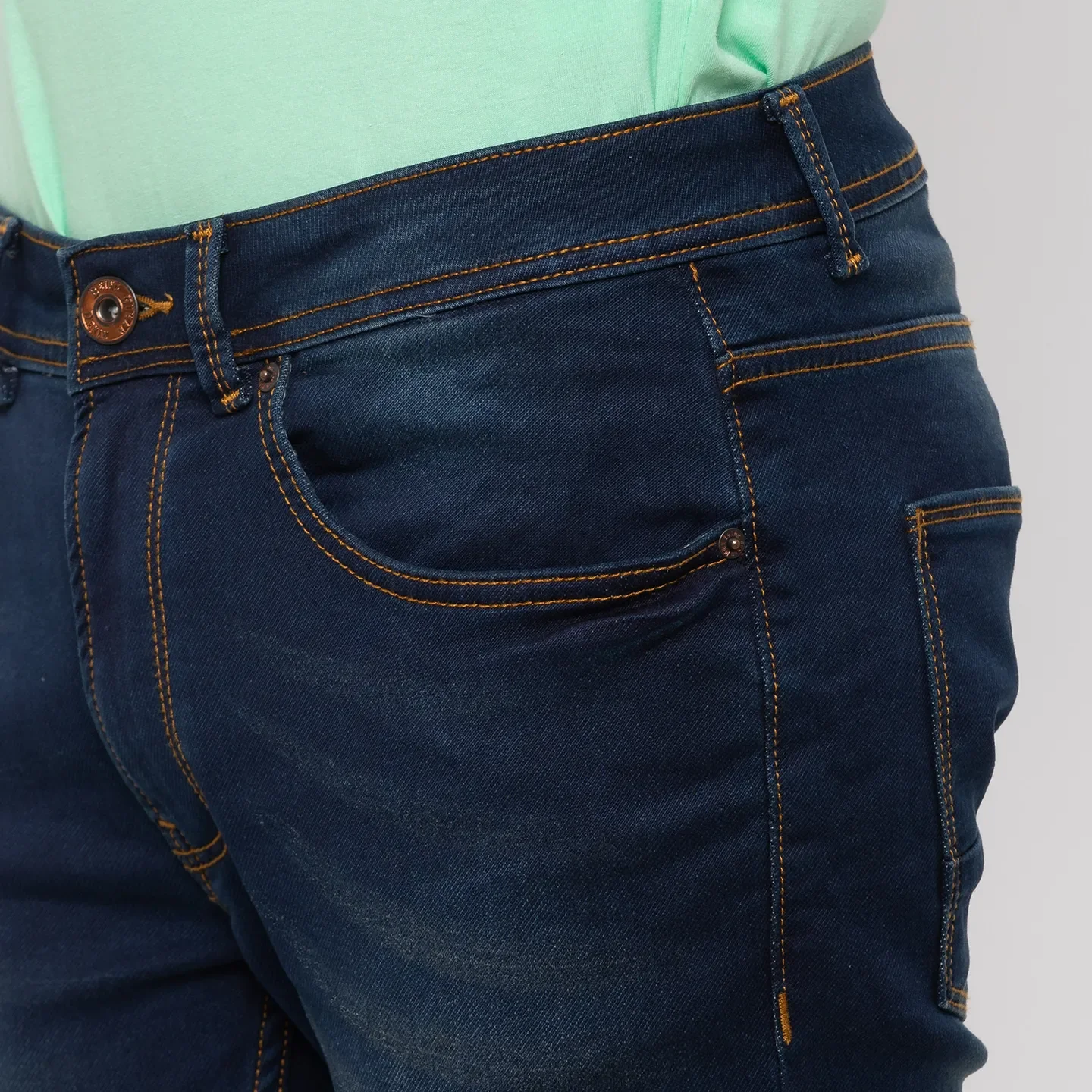 Blue Skinny Straight Fit  Men's Denims by Being Human Clothing - Image 4