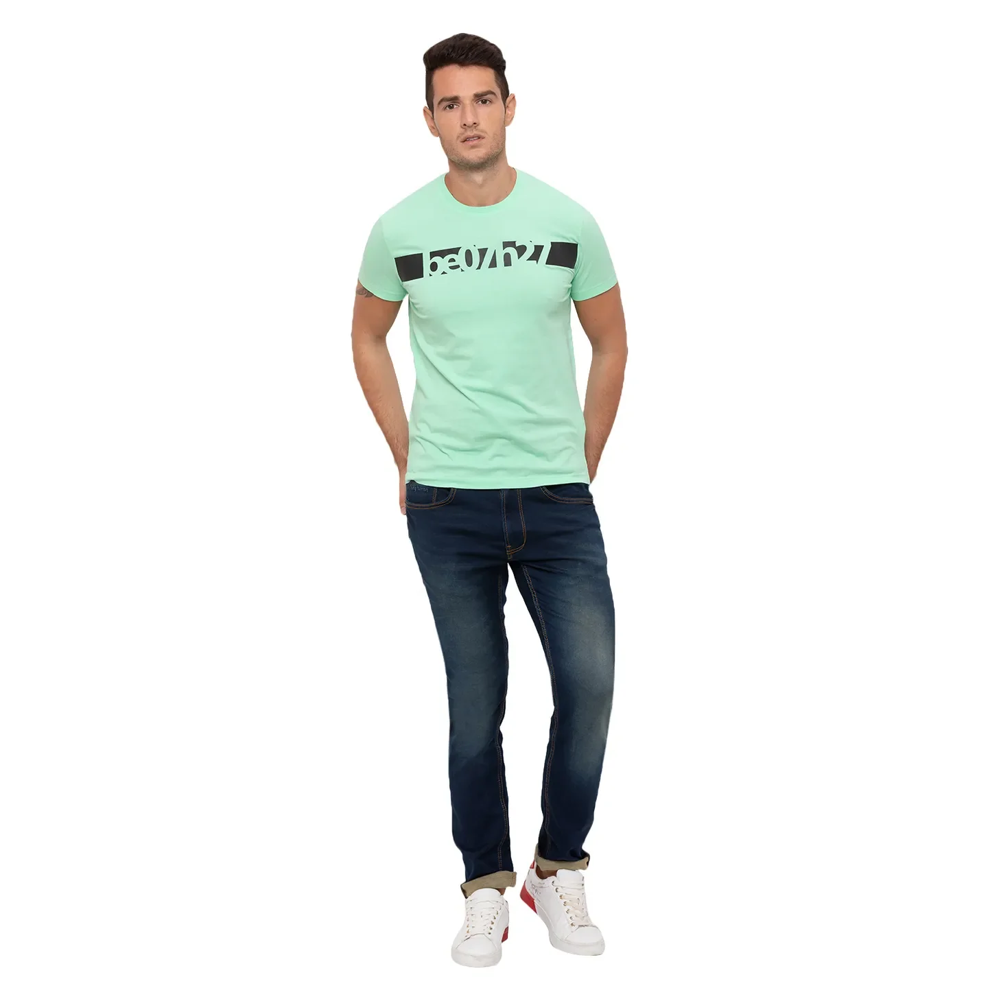 Blue Skinny Straight Fit  Men's Denims by Being Human Clothing - Image 5