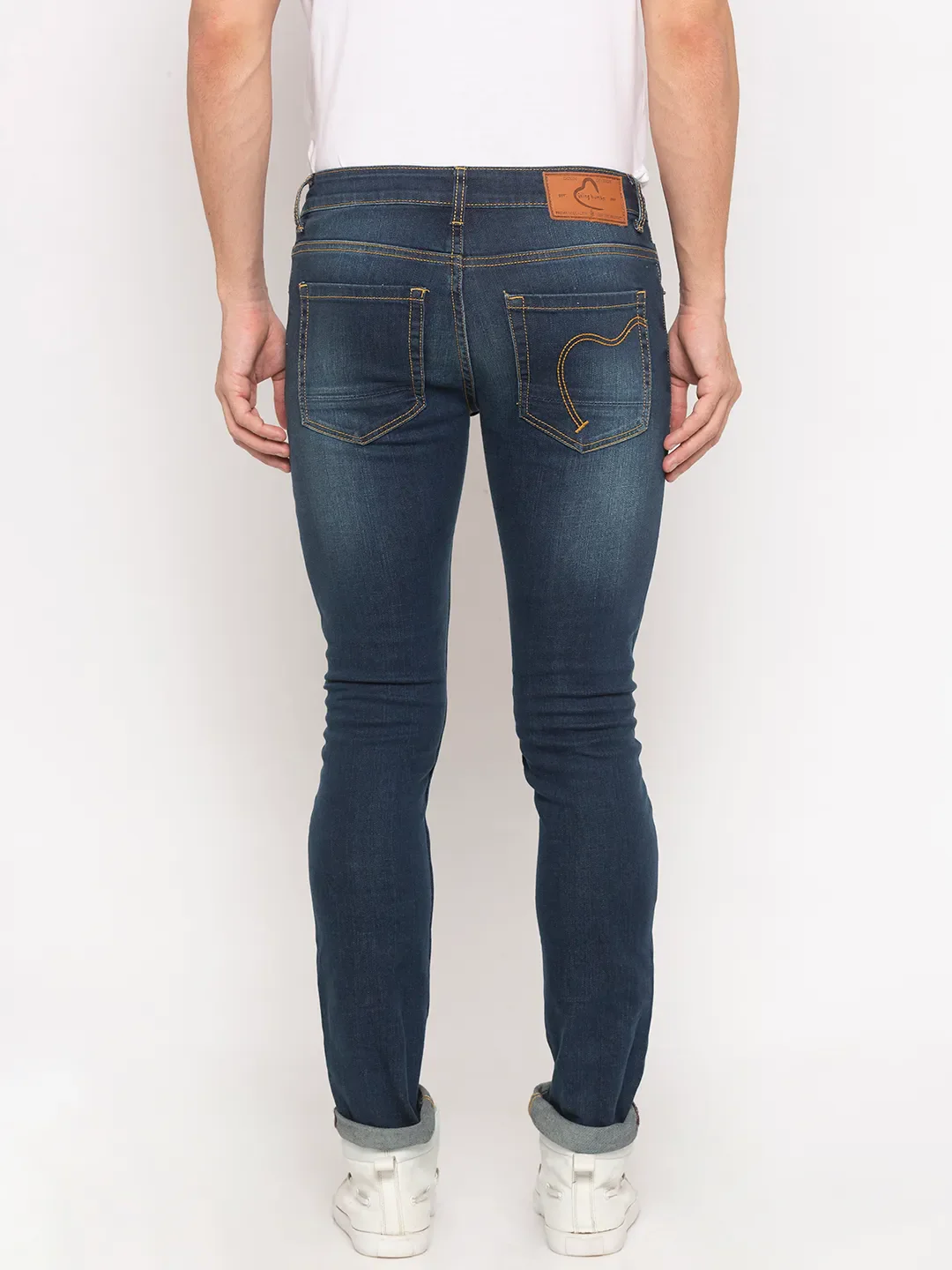 Blue Skinny Straight Fit Men's Denims by Being Human Clothing - Image 2